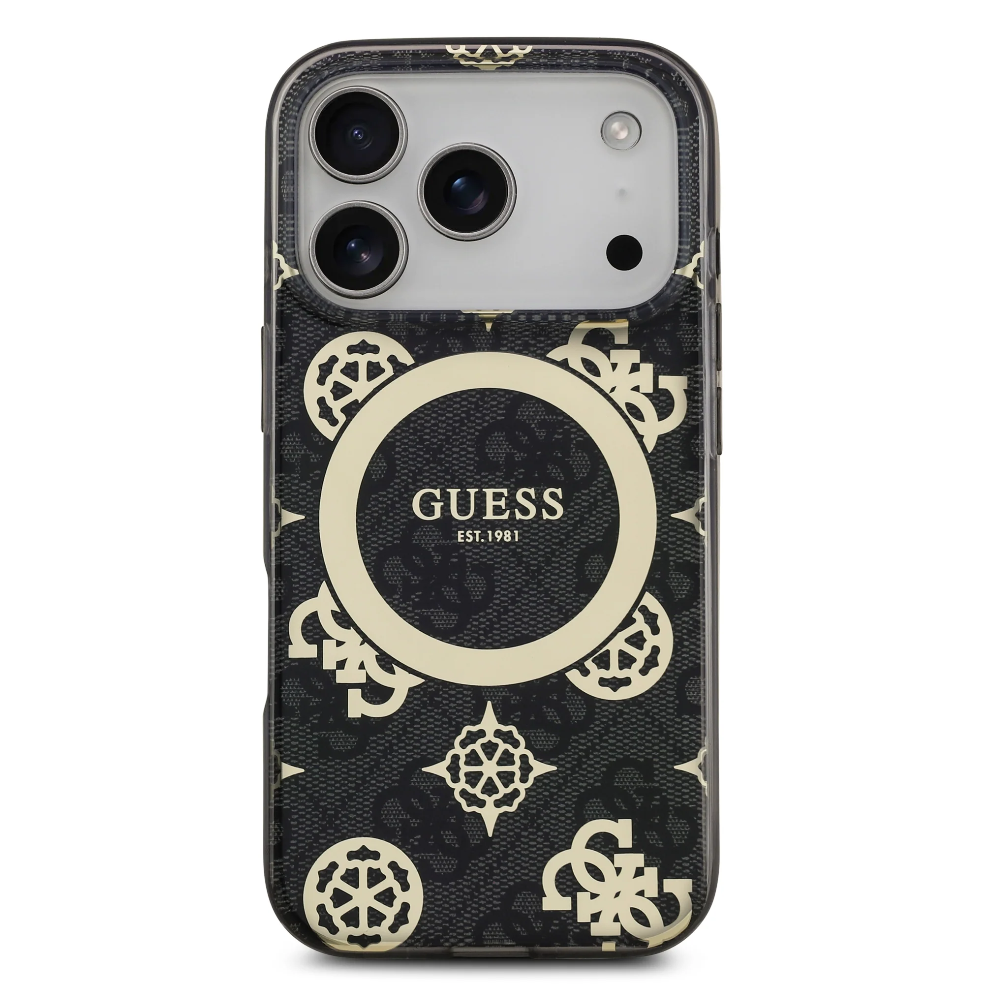 Guess 4G Peony Edition MagSafe Case iPhone 17 Pro – Black/Gold - Image 3