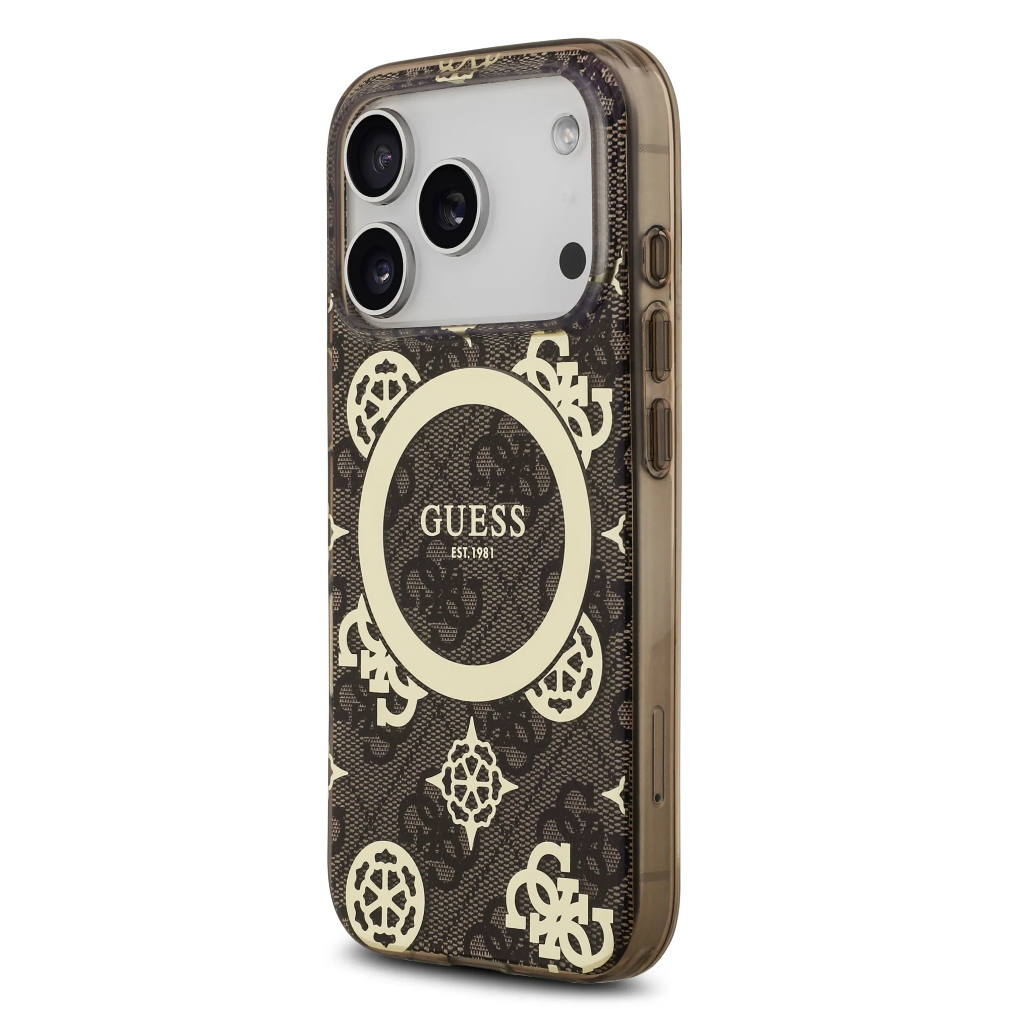 Guess 4G Peony Edition MagSafe Case iPhone 17 Pro – Brown/Gold - Image 2