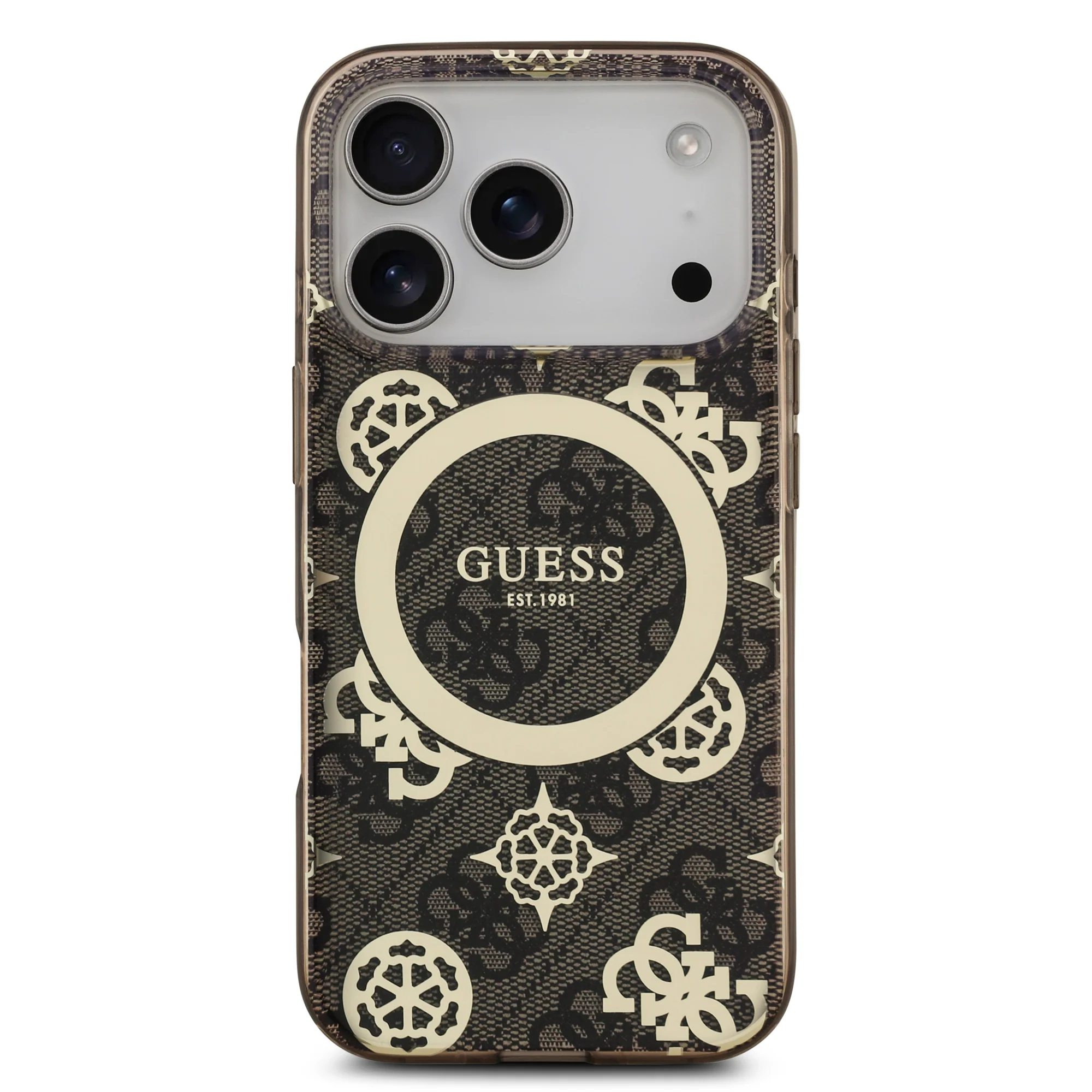 Guess 4G Peony Edition MagSafe Case iPhone 17 Pro – Brown/Gold - Image 3