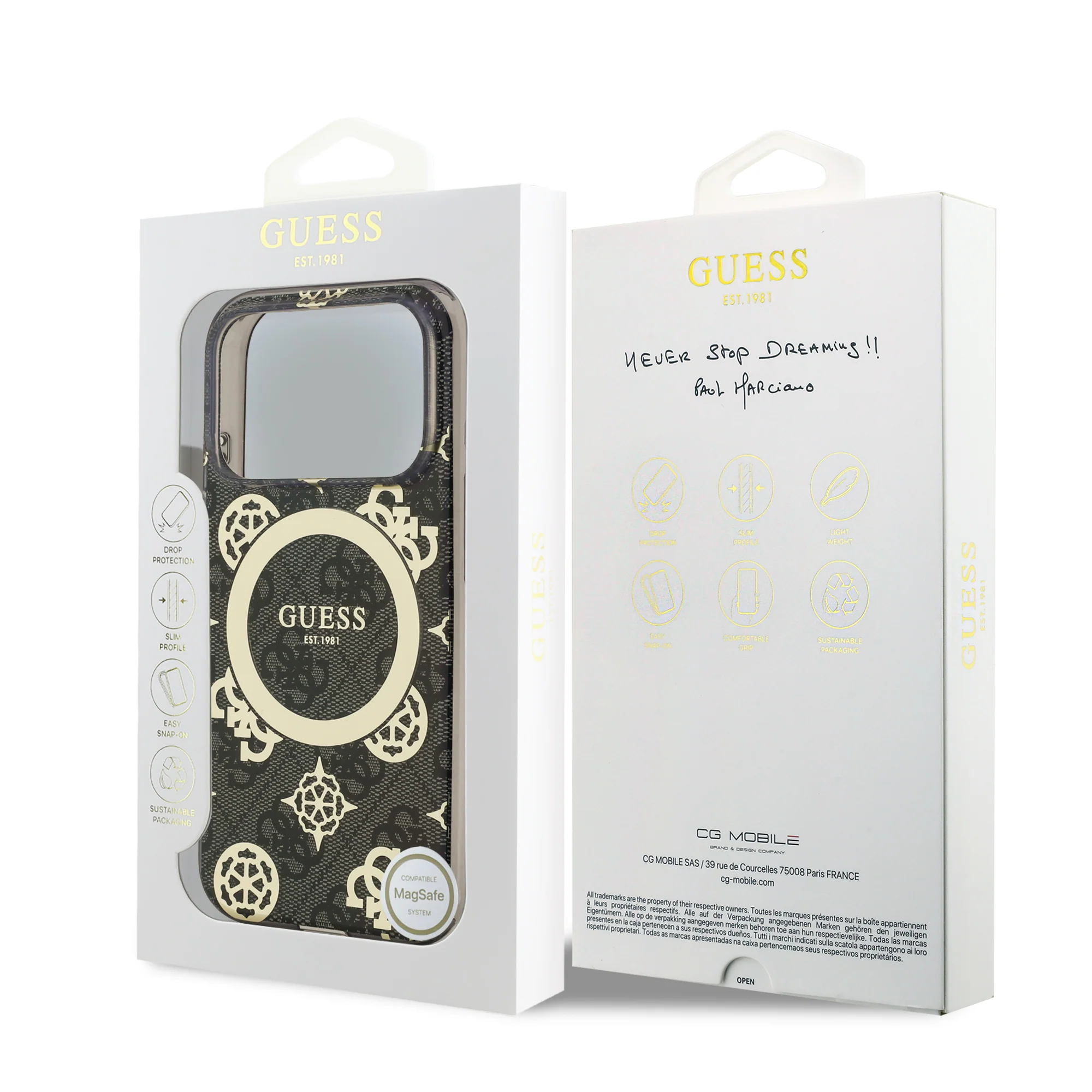 Guess 4G Peony Edition MagSafe Case iPhone 17 Pro Max – Black/Gold - Image 8
