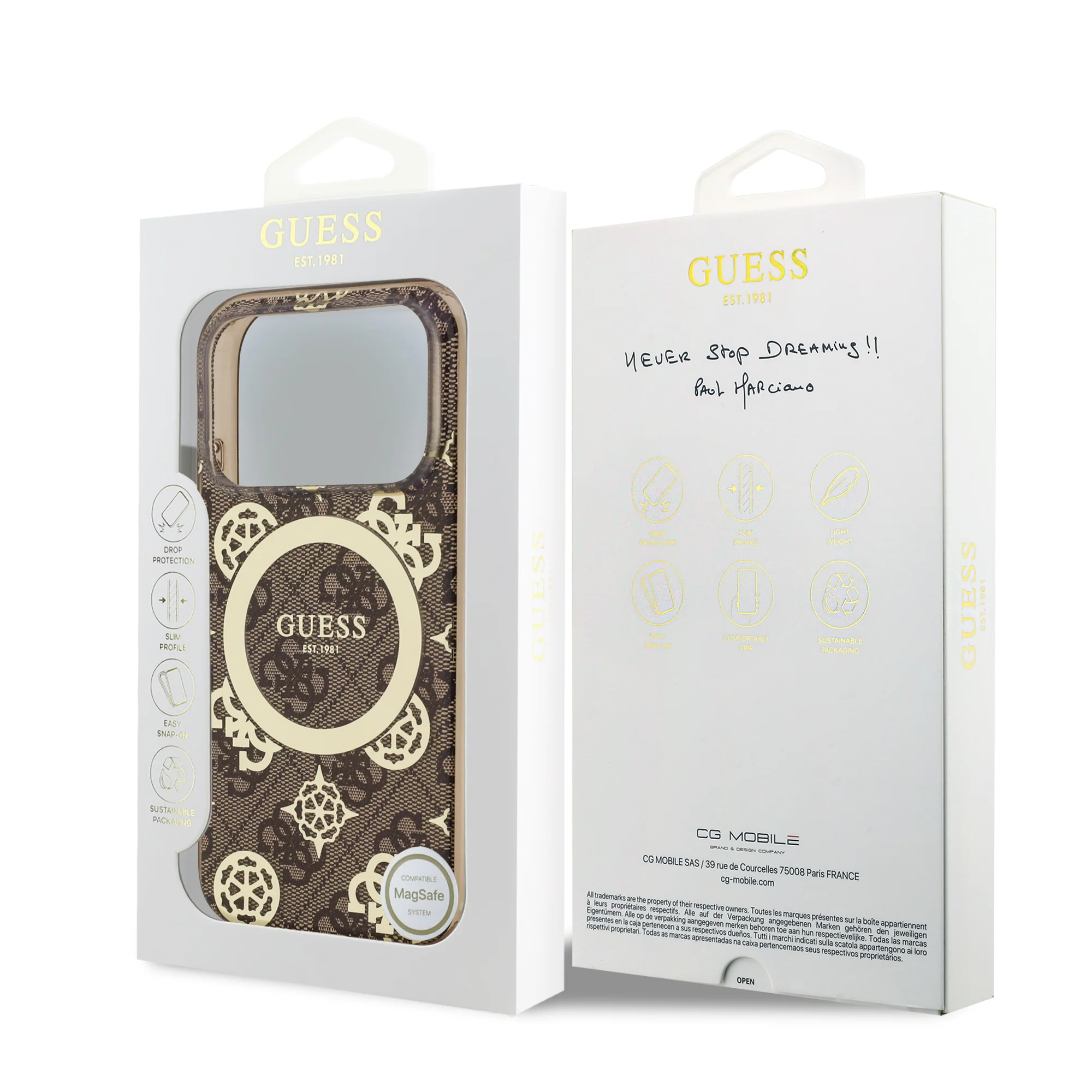 Guess 4G Peony Edition MagSafe Case iPhone 17 Pro Max – Brown/Gold - Image 8