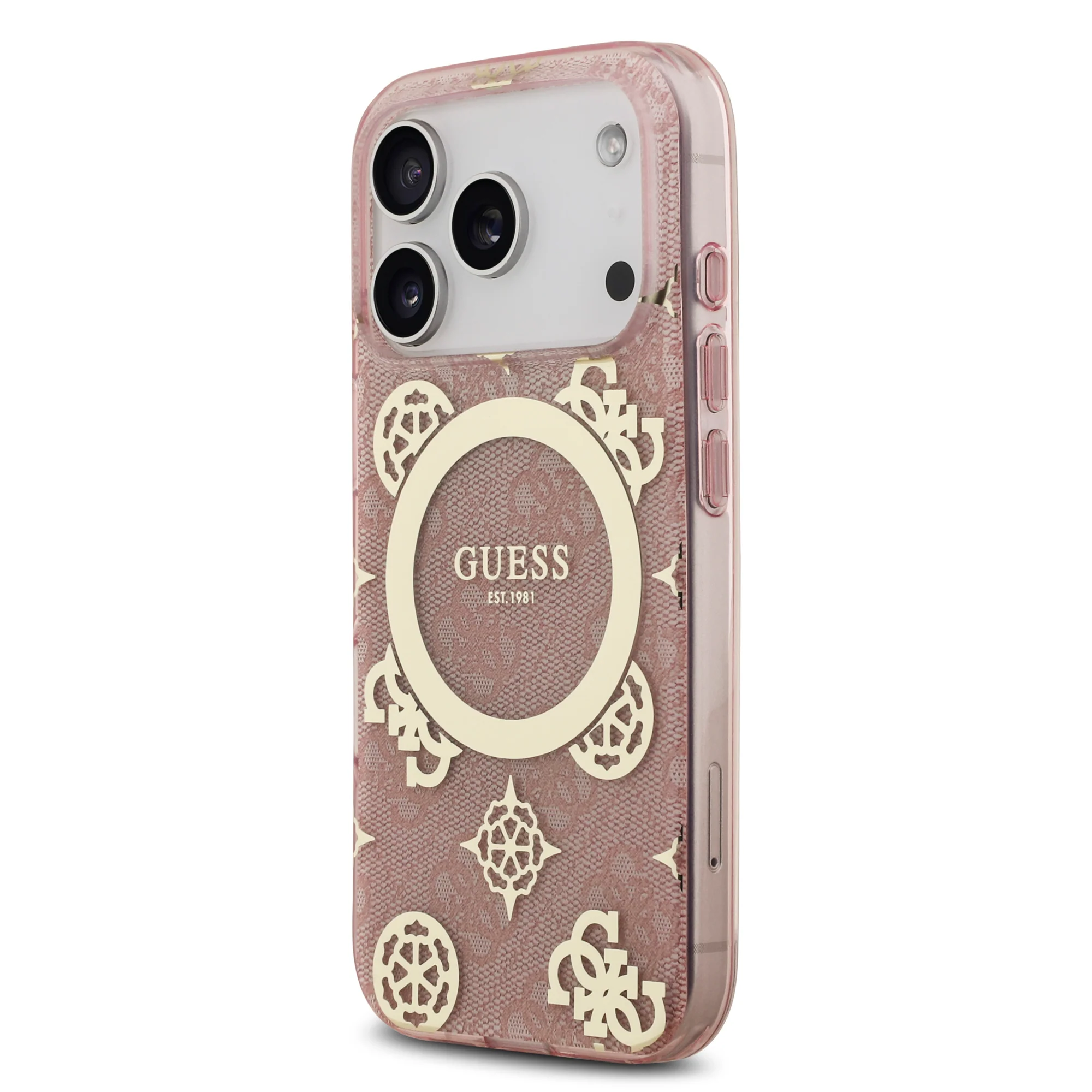 Guess 4G Peony Edition MagSafe Case iPhone 17 Pro Max – Pink/Gold - Image 2