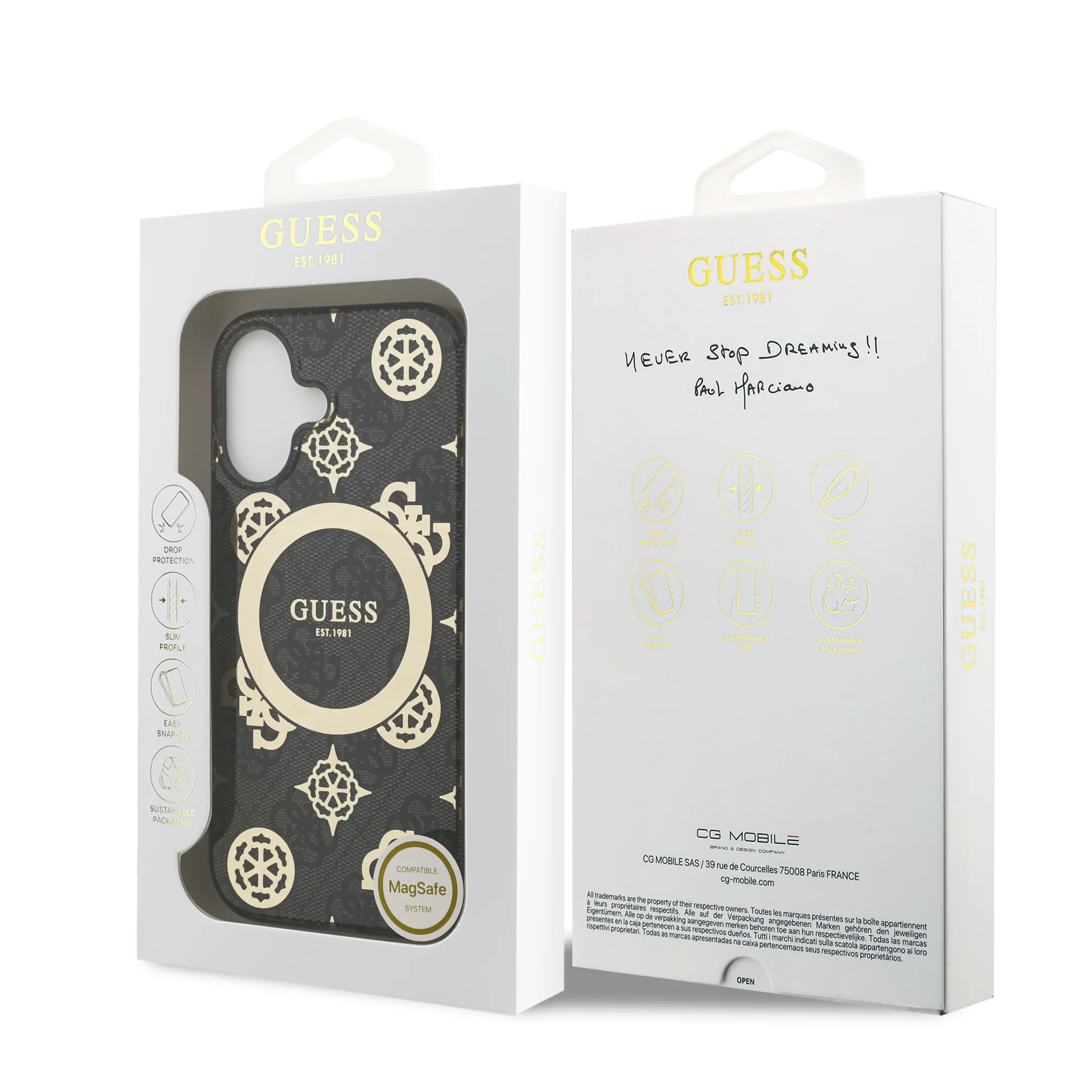 Guess 4G Peony Edition MagSafe Case - iPhone 17 Standard - Black/Gold - Image 8