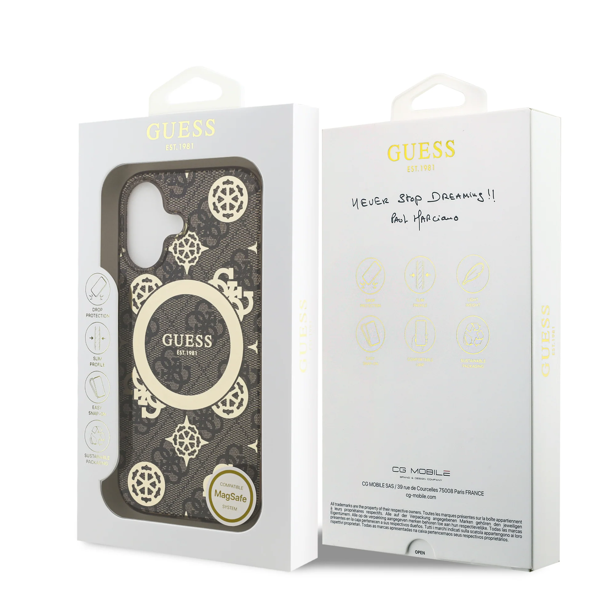 Guess 4G Peony Edition MagSafe Case - iPhone 17 Standard - Brown/Gold - Image 8