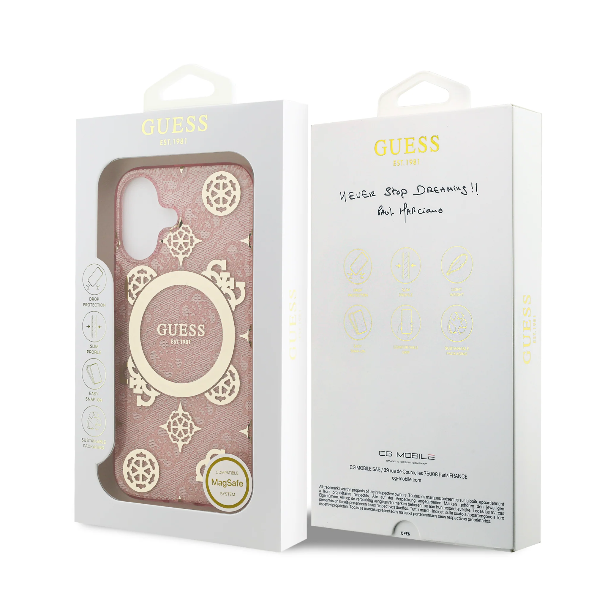 Guess 4G Peony Edition MagSafe Case - iPhone 17 Standard - Pink/Gold - Image 8