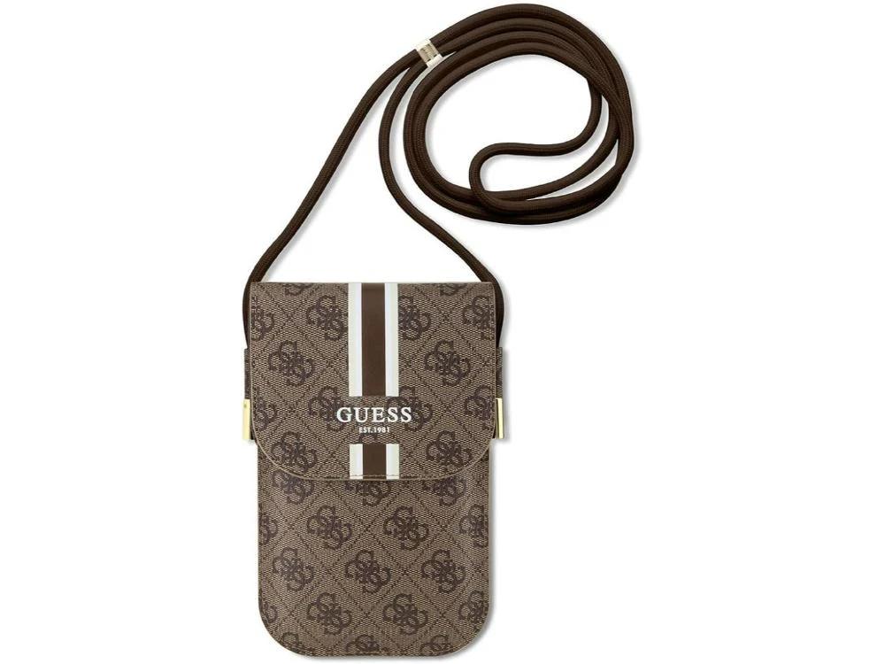 Guess 4G Stripe Phone Bag with Cord - Brown - Image 2