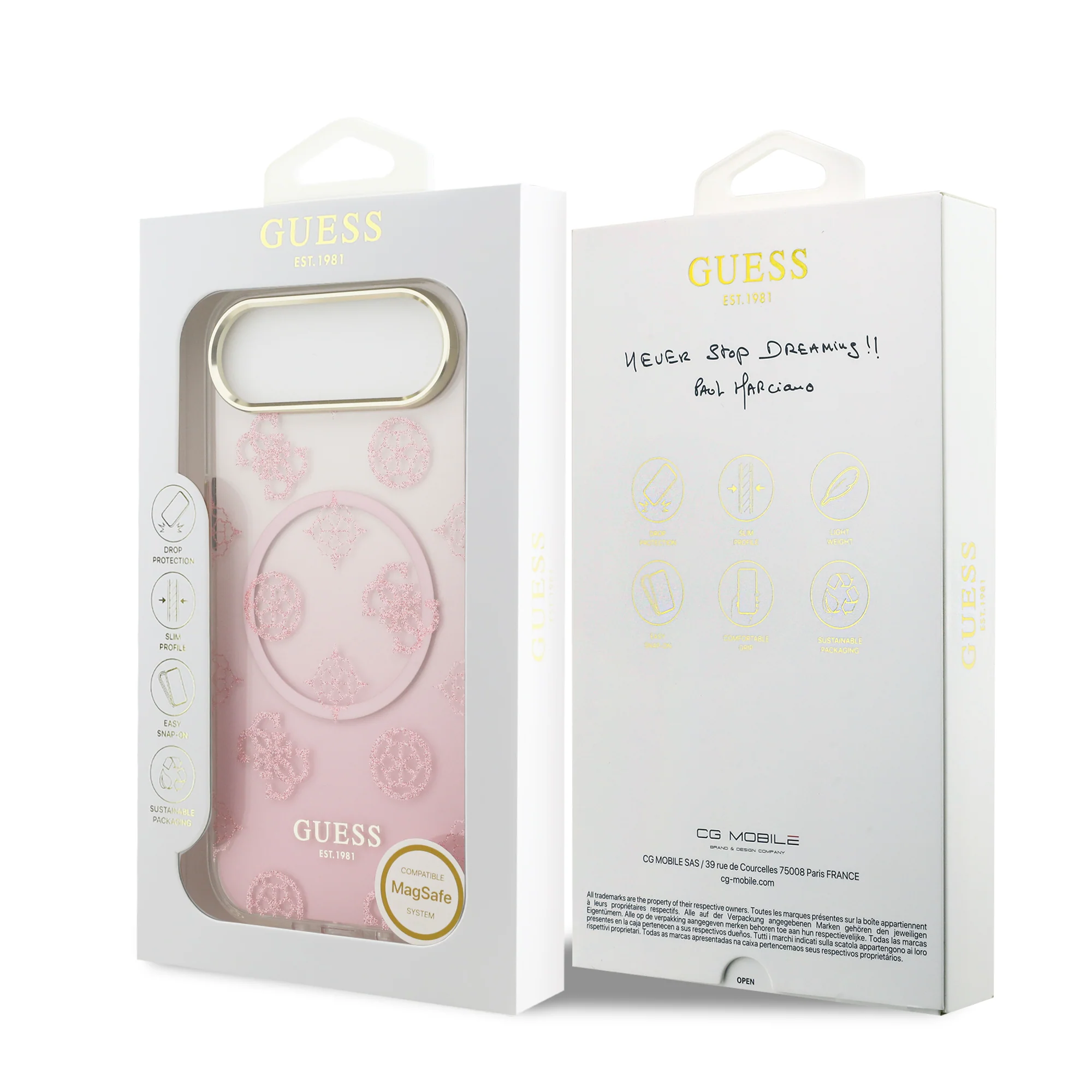 Guess Peony Edition Gradient Glitter MagSafe Case iPhone 17 Air – Pink - Image 8