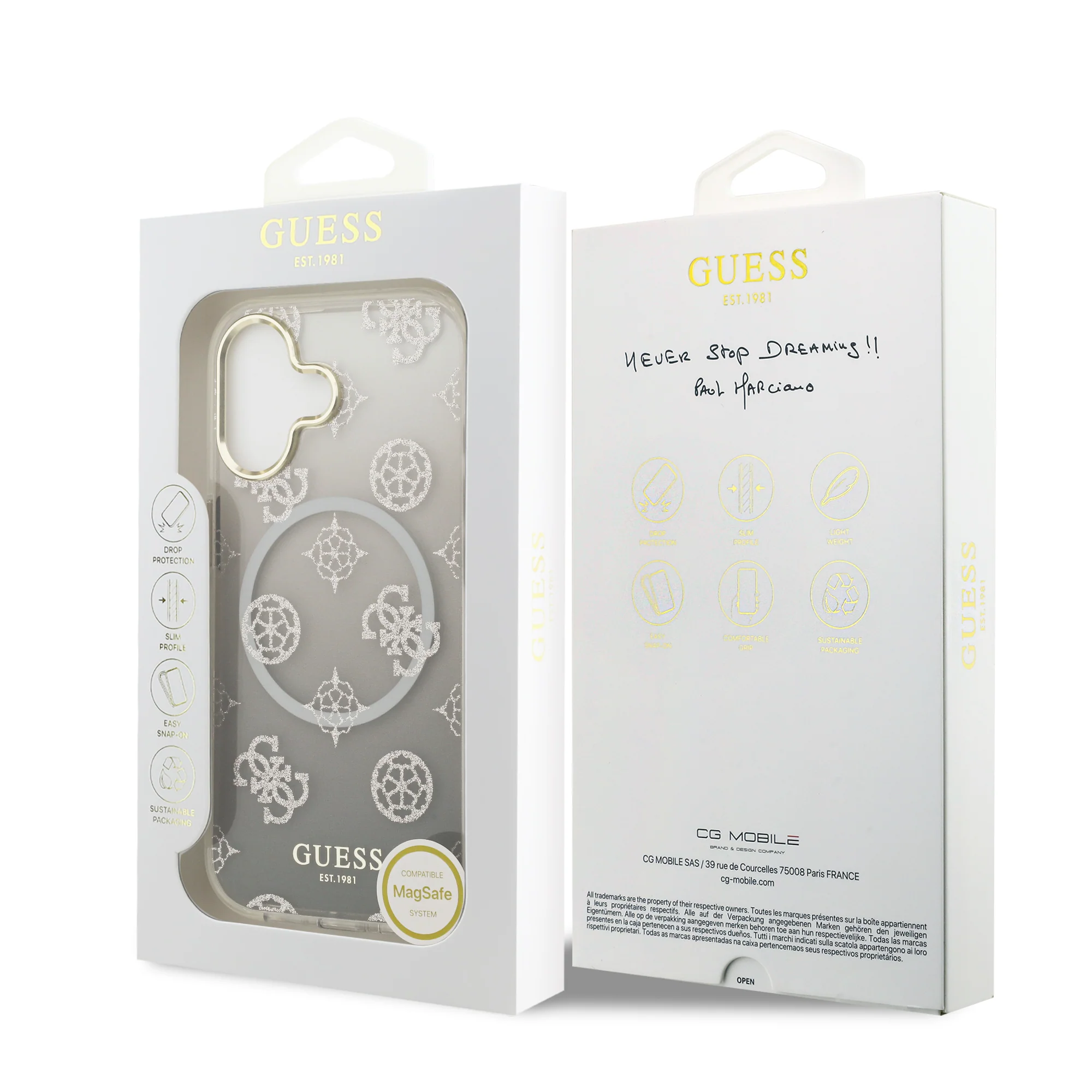 Guess Peony Edition Gradient Glitter MagSafe Case iPhone 17 – Grey - Image 8