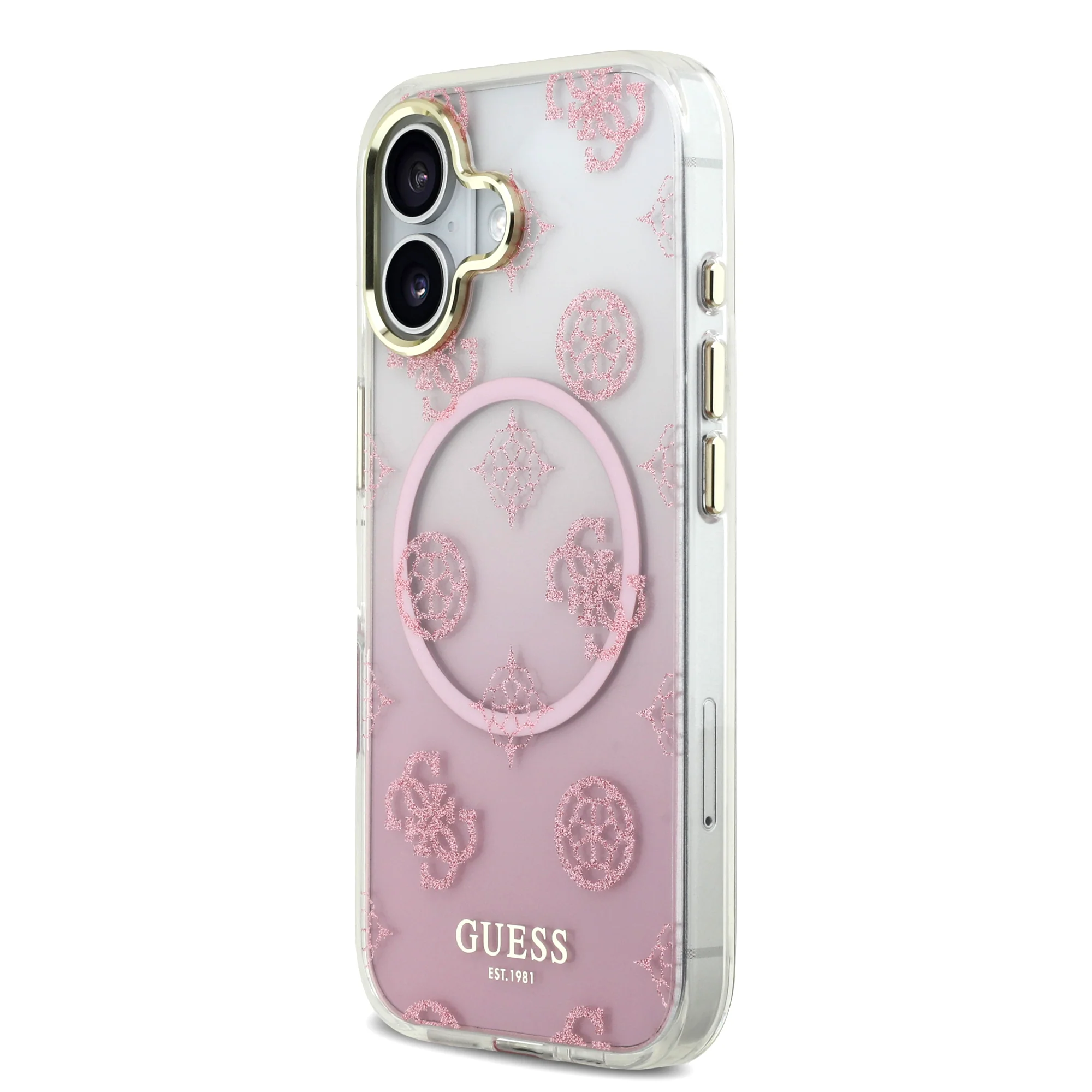 Guess Peony Edition Gradient Glitter MagSafe Case iPhone 17 – Pink - Image 2