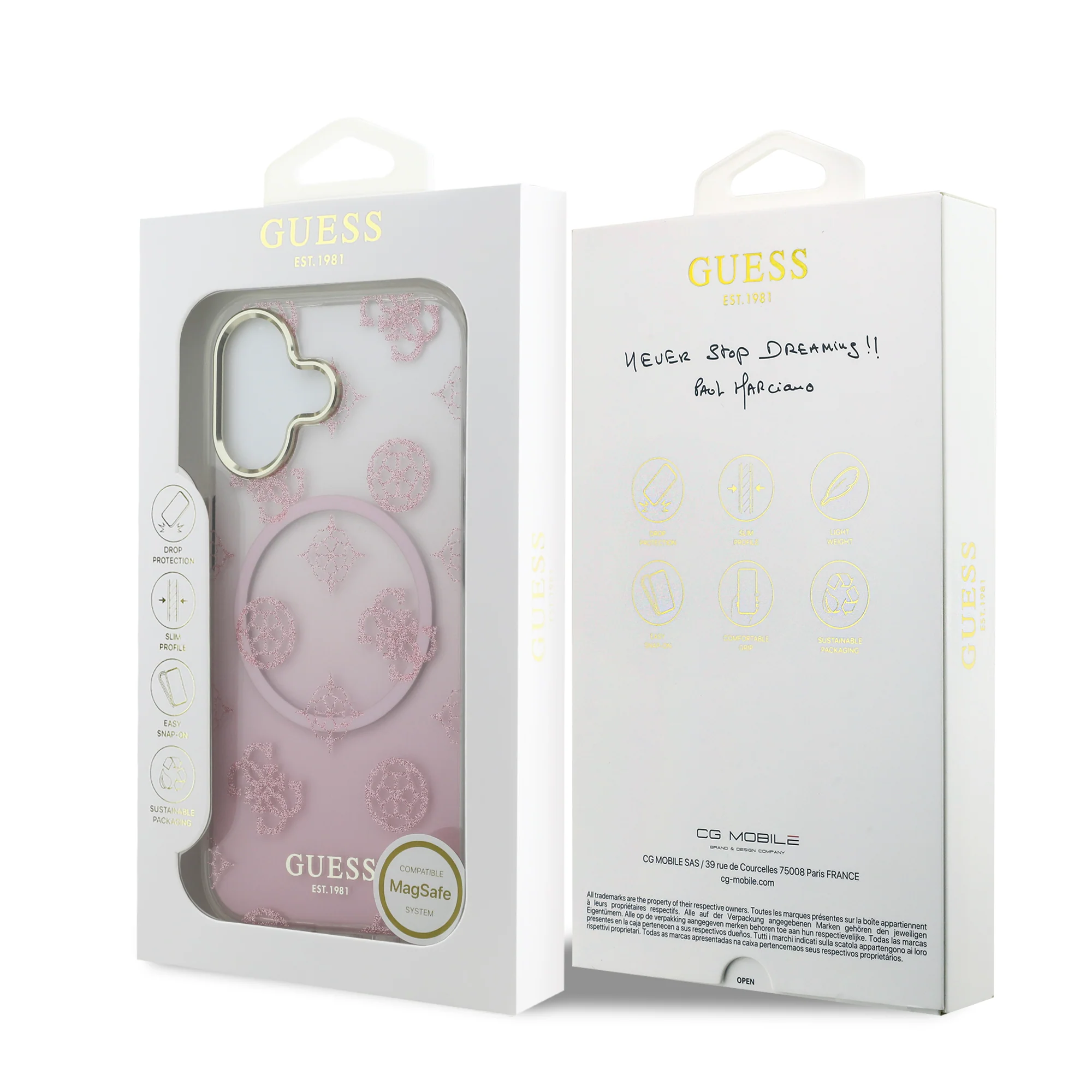Guess Peony Edition Gradient Glitter MagSafe Case iPhone 17 – Pink - Image 8