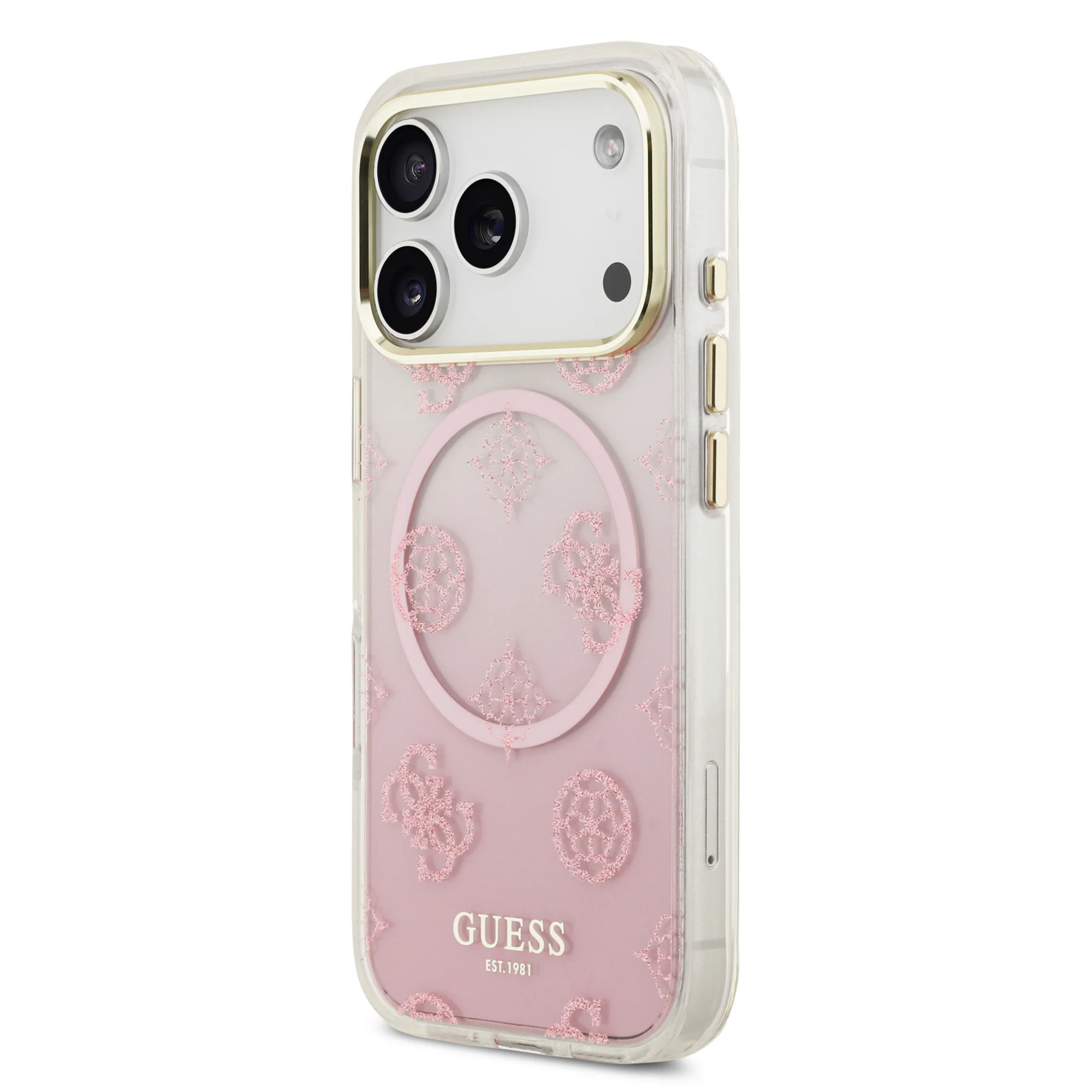 Guess Peony Edition Gradient Glitter MagSafe Case iPhone 17 Pro Max – Pink - Image 2