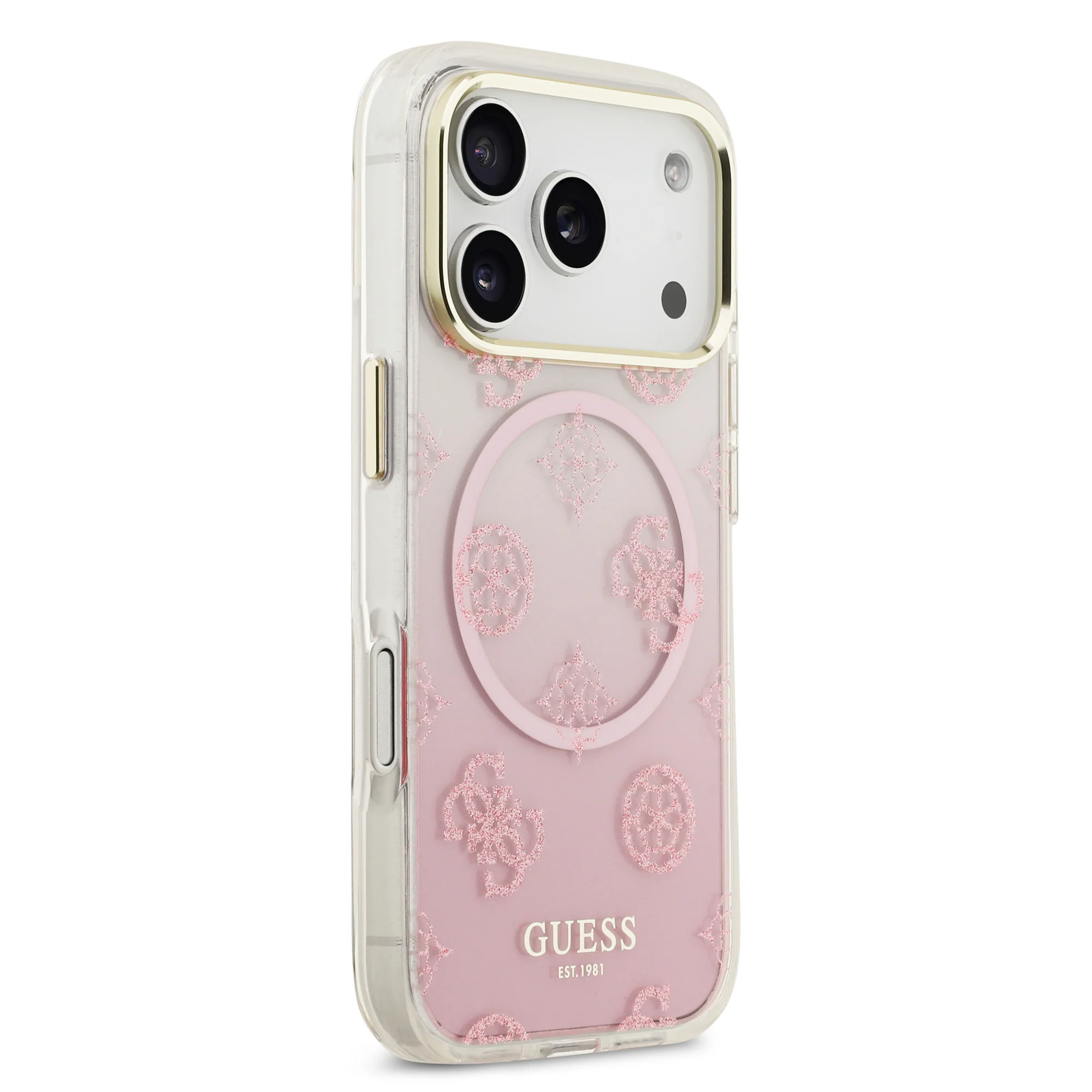 Guess Peony Edition Gradient Glitter MagSafe Case iPhone 17 Pro Max – Pink - Image 4