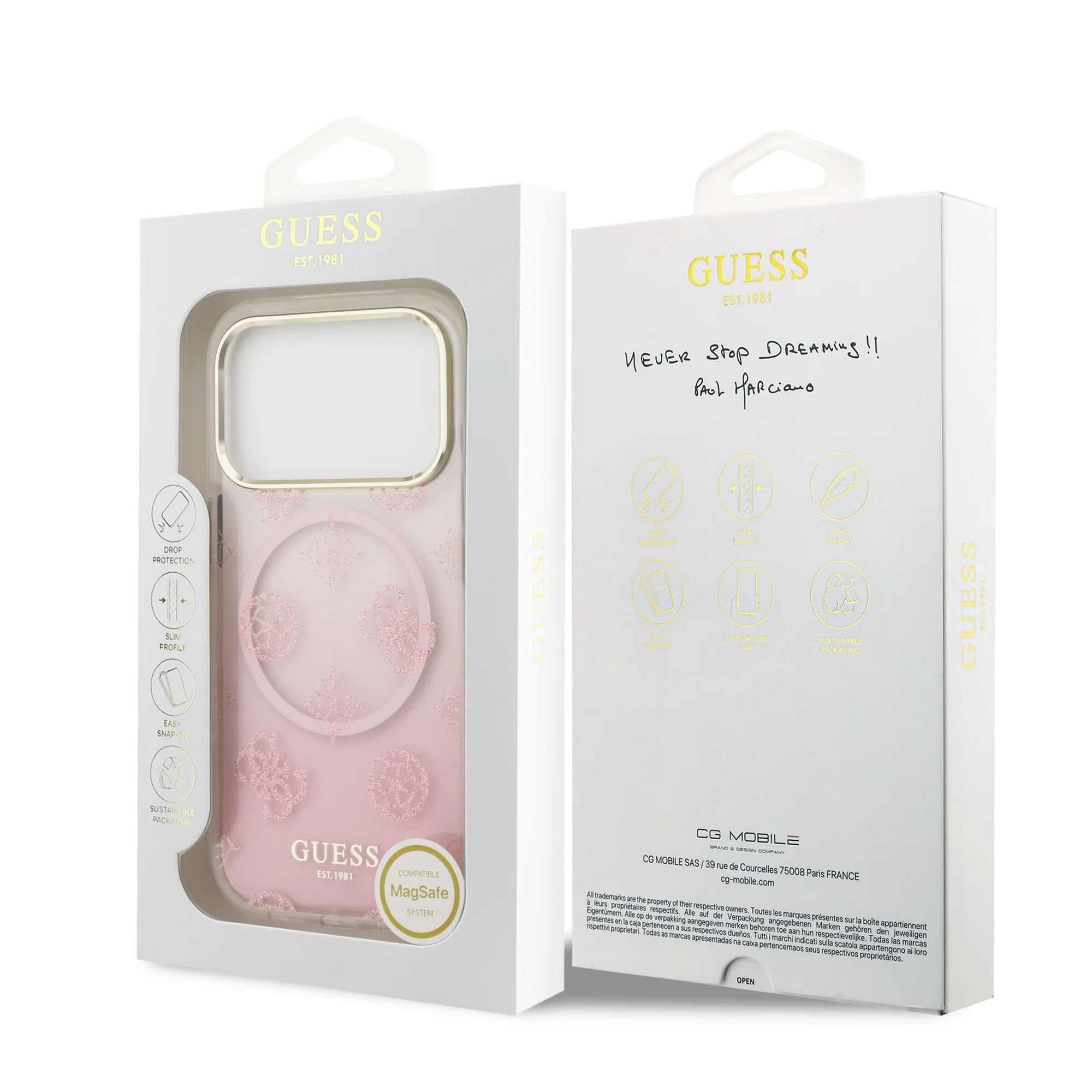 Guess Peony Edition Gradient Glitter MagSafe Case iPhone 17 Pro Max – Pink - Image 8