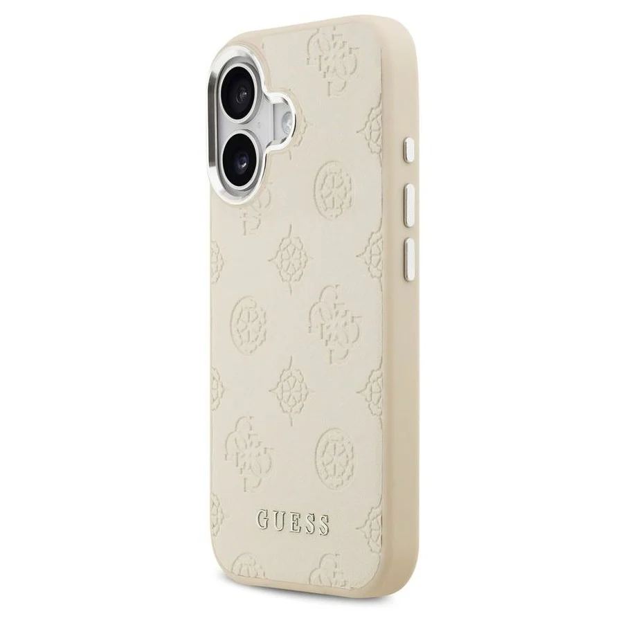 Guess Peony Edition Smooth PU Leather MagSafe Case iPhone 17 – Beige - Image 3