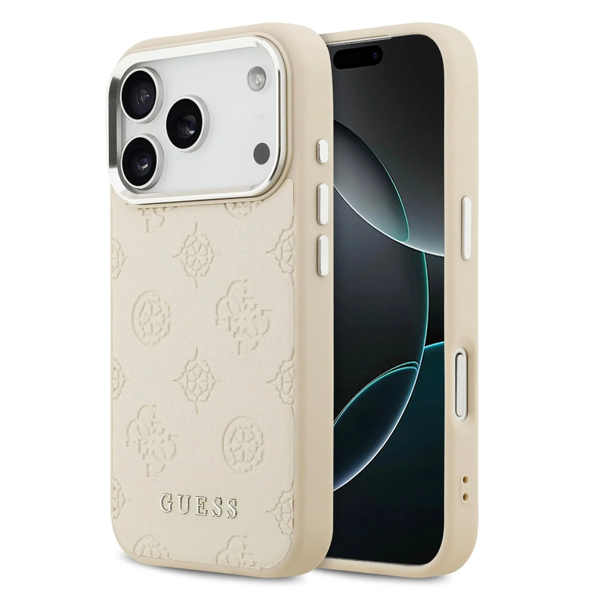 Guess Peony Edition Smooth PU Leather MagSafe Case iPhone 17 Pro – Beige - Image 2