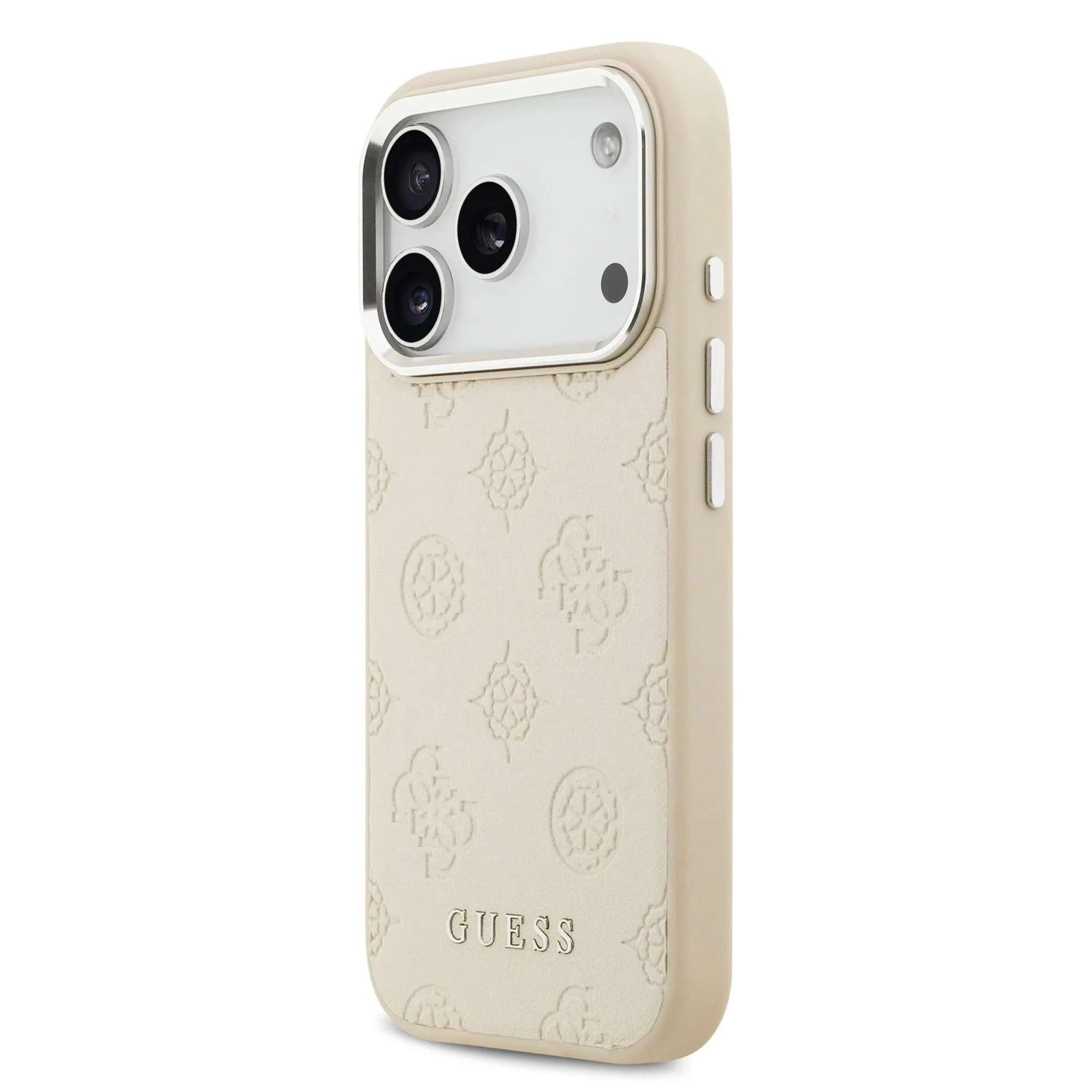 Guess Peony Edition Smooth PU Leather MagSafe Case iPhone 17 Pro – Beige - Image 4