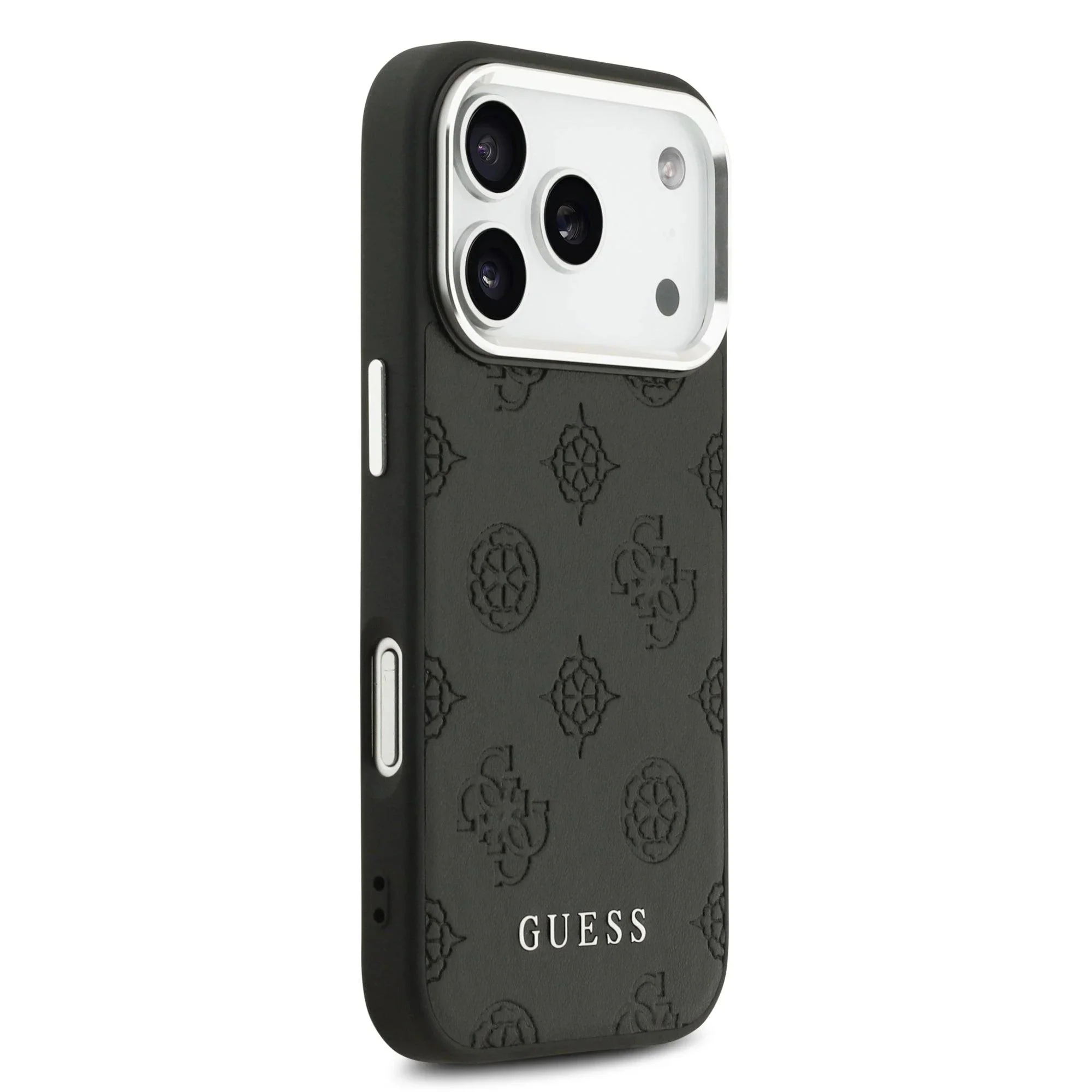 Guess Peony Edition Smooth PU Leather MagSafe Case iPhone 17 Pro – Black - Image 2