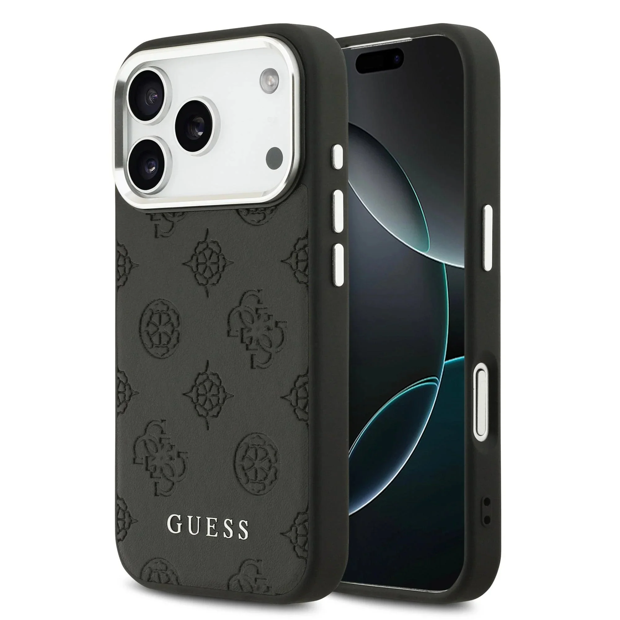 Guess Peony Edition Smooth PU Leather MagSafe Case iPhone 17 Pro – Black - Image 5