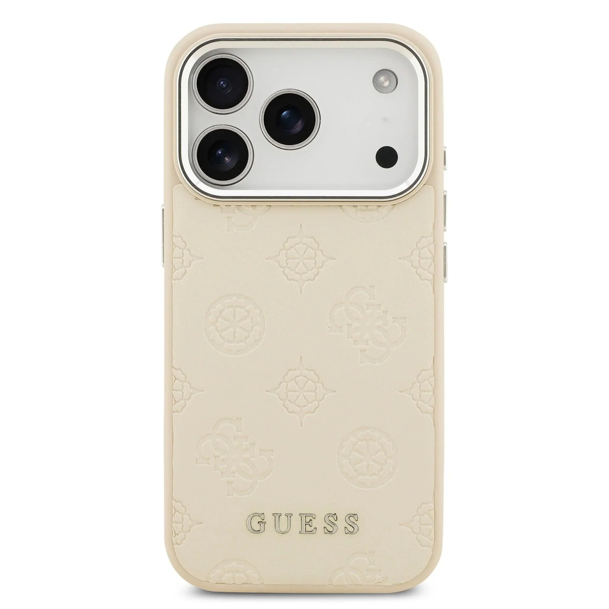 Guess Peony Edition Smooth PU Leather MagSafe Case iPhone 17 Pro Max – Beige - Image 3