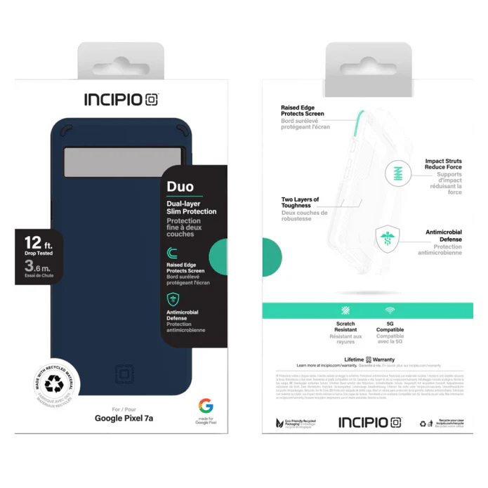 Incipio Duo Tough & Slim Case for Google Pixel 7a 6.1 inch - Midnight Blue - Image 4
