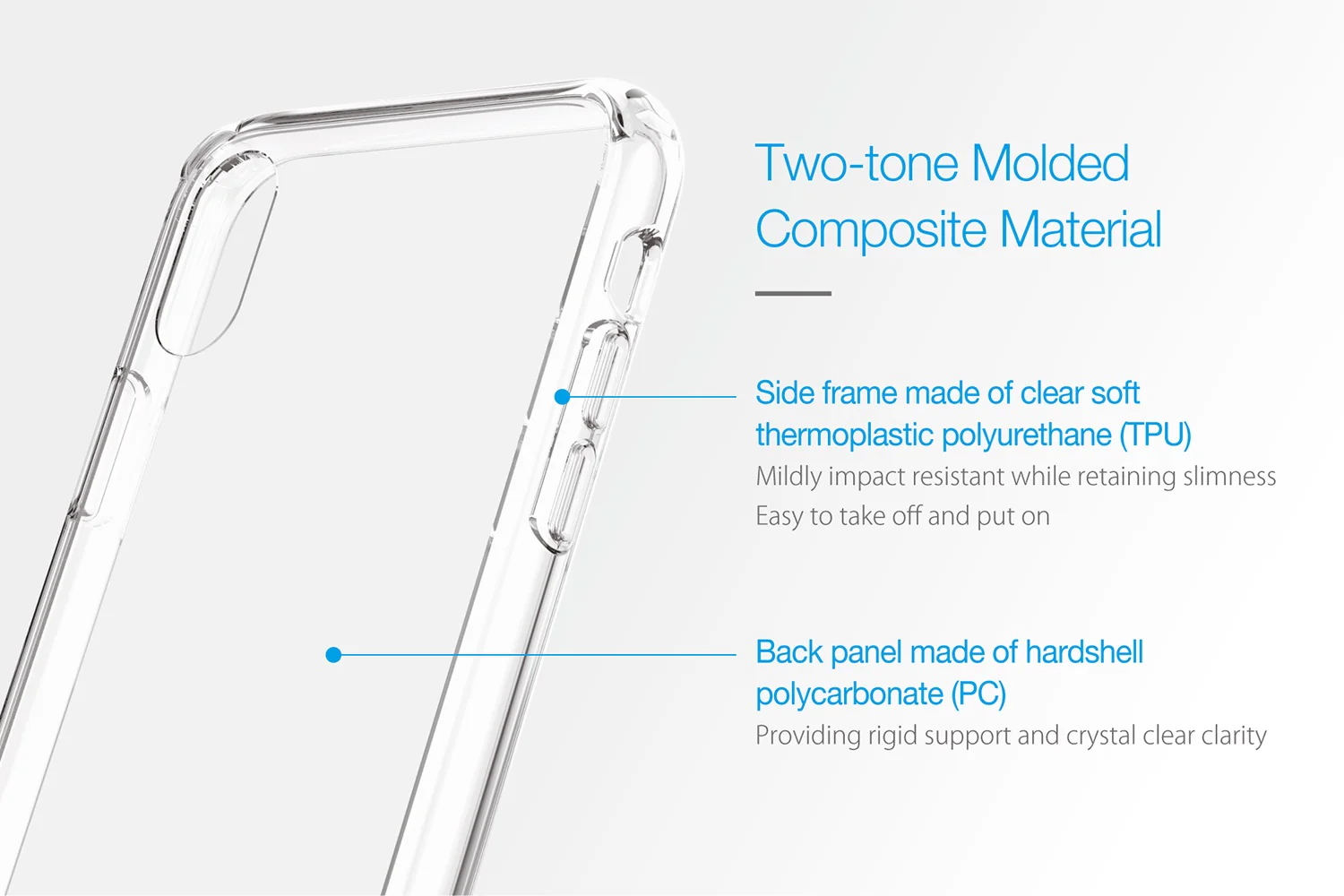 Just Mobile TENC Air Slim Bumper Case For iPhone XsMax - Clear - Image 2