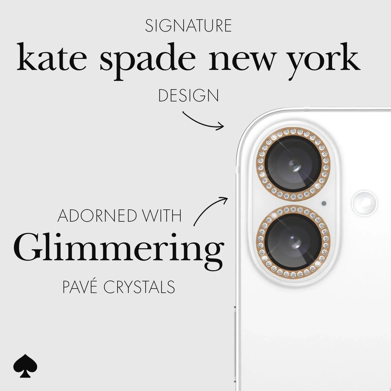 Kate Spade Aluminum Ring Lens Protector iPhone 16 & 16 Plus - Set in Stone - Image 4