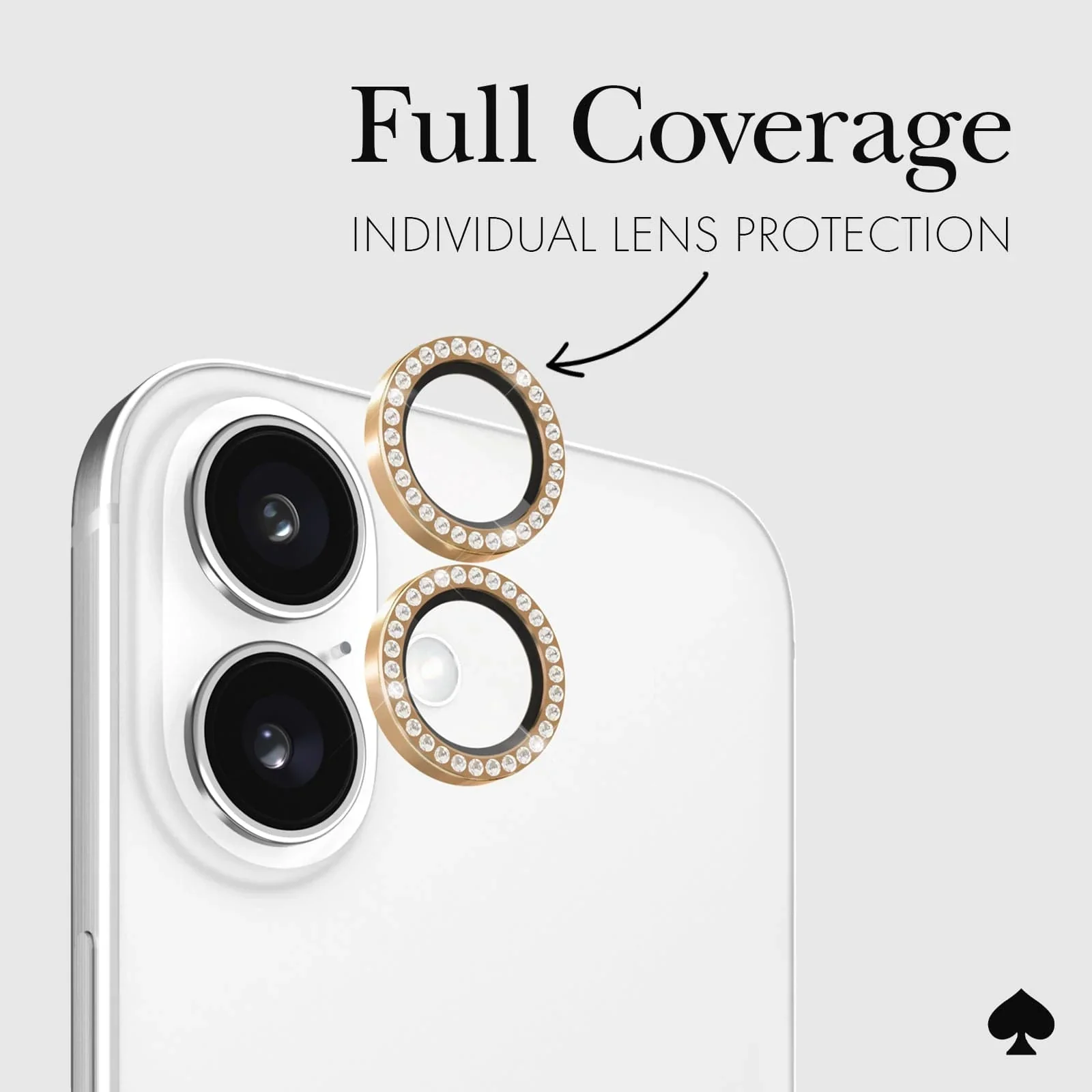 Kate Spade Aluminum Ring Lens Protector iPhone 16 & 16 Plus - Set in Stone - Image 5