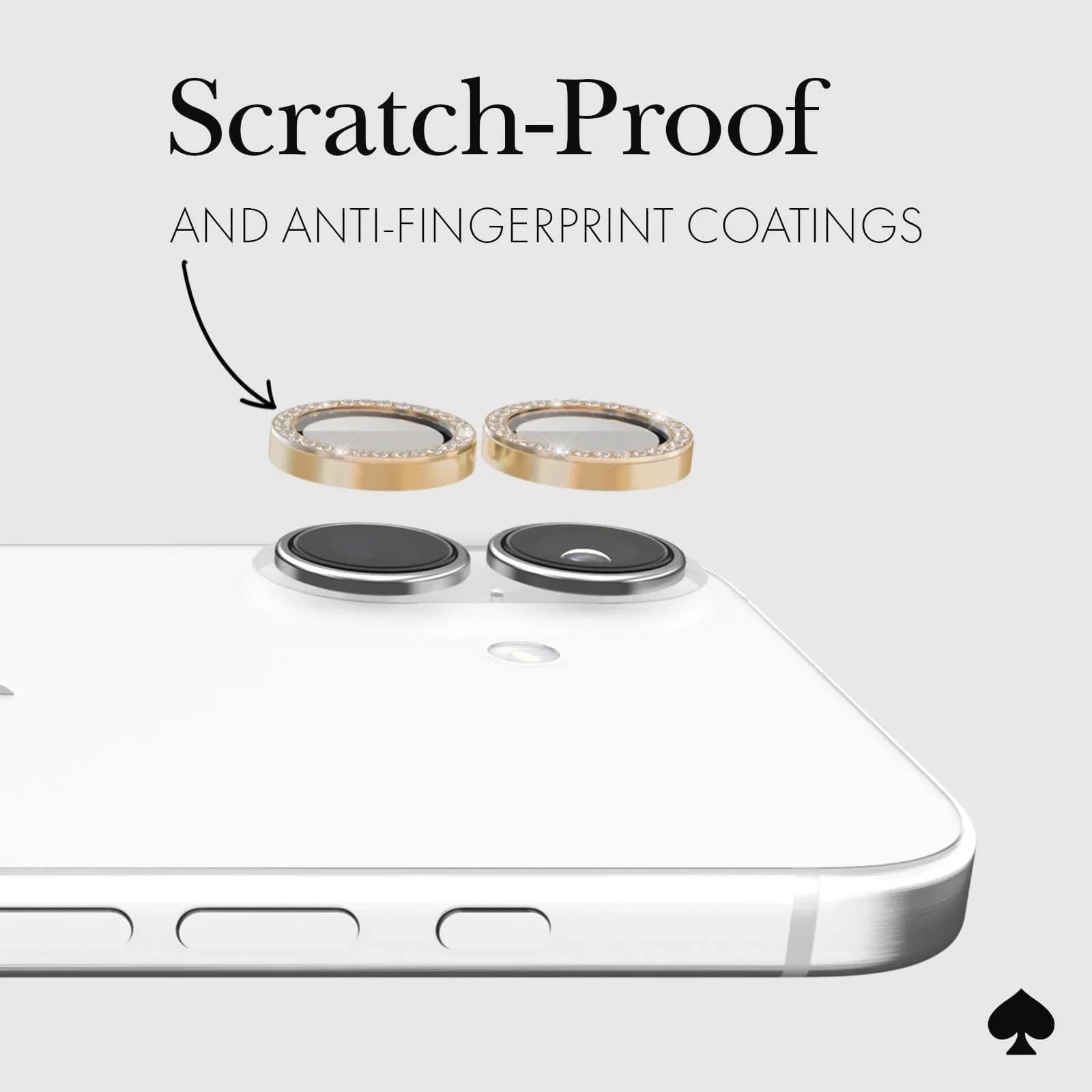 Kate Spade Aluminum Ring Lens Protector iPhone 16 & 16 Plus - Set in Stone - Image 6