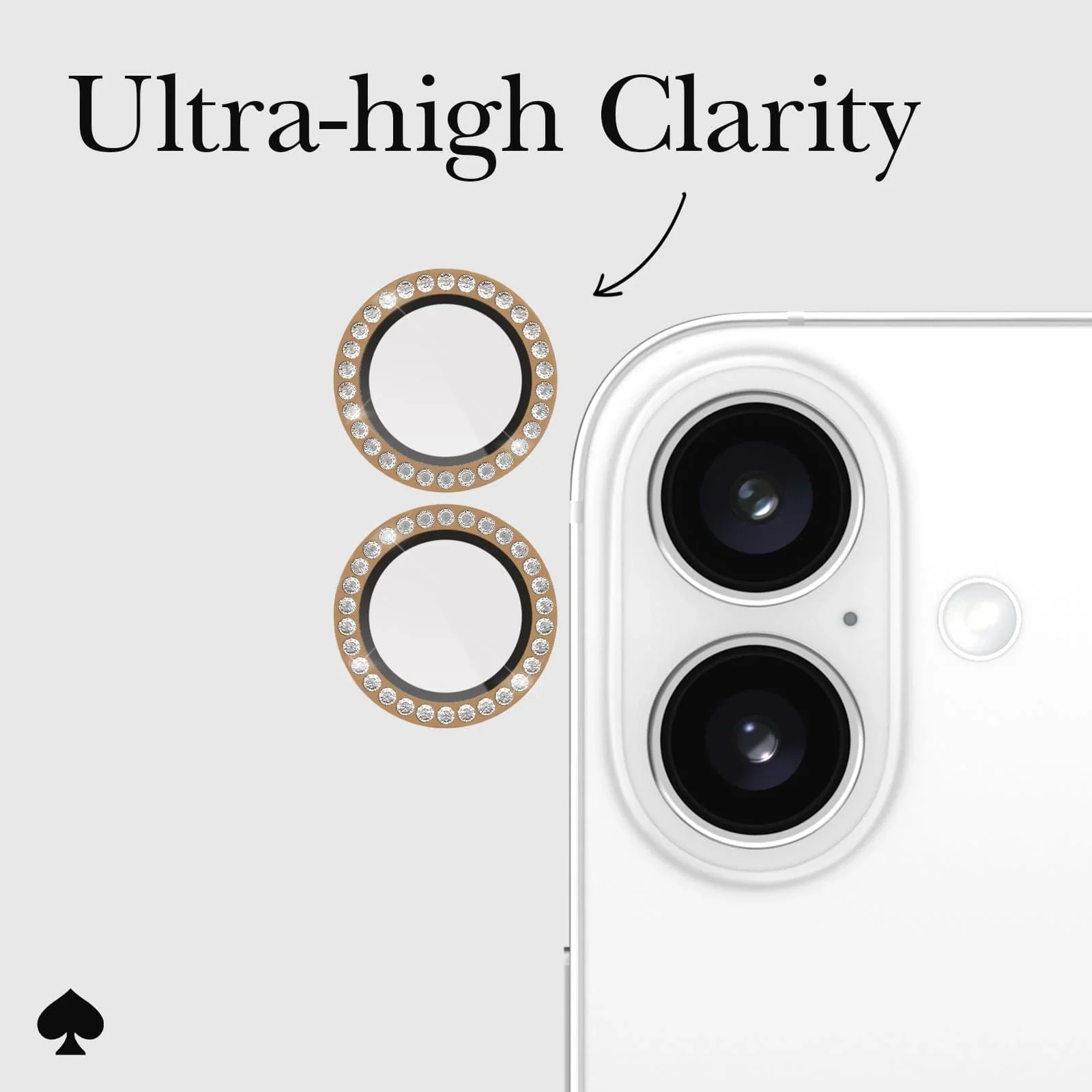 Kate Spade Aluminum Ring Lens Protector iPhone 16 & 16 Plus - Set in Stone - Image 7