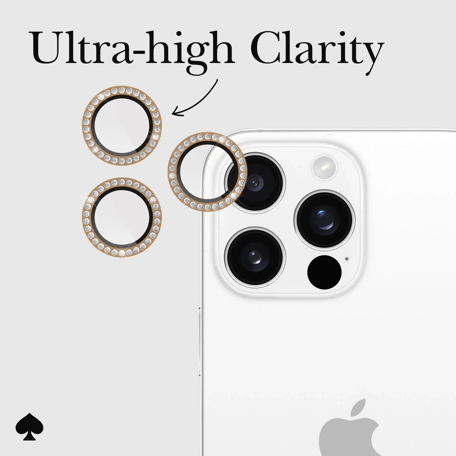 Kate Spade Aluminum Ring Lens Protector iPhone 16 Pro & 16 Pro Max - Set in Stone - Image 6