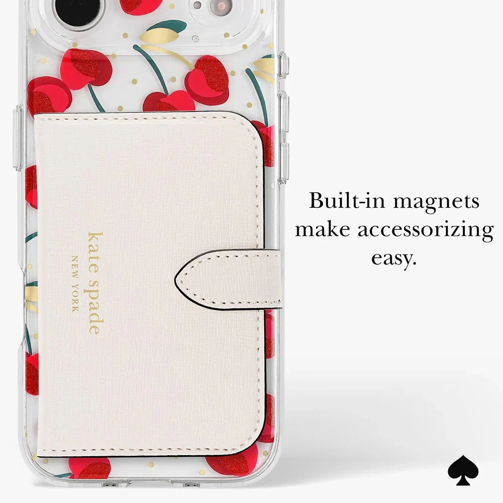 Kate Spade Cherry Dot MagSafe Case for iPhone 17 Air 6.5 - Clear/Red & Gold - Image 3