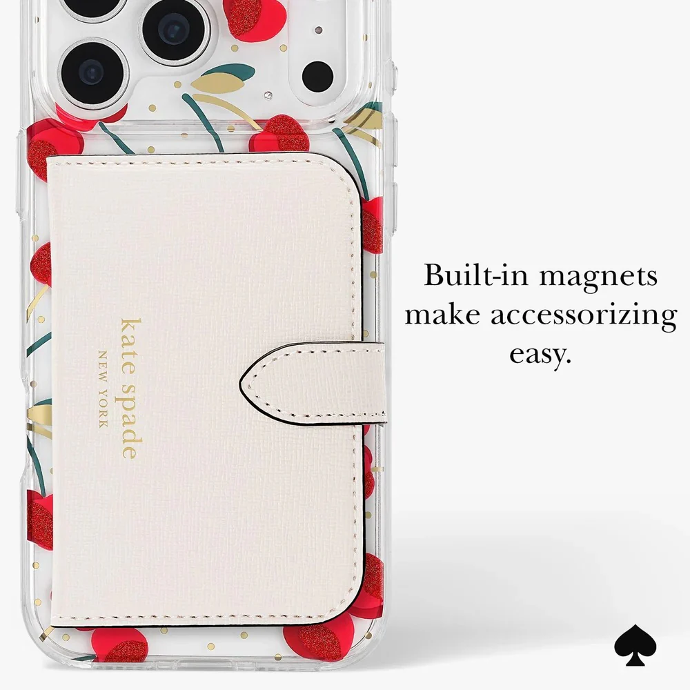 Kate Spade Cherry Dot MagSafe Case for iPhone 17 Pro Max - Clear/Red & Gold - Image 4