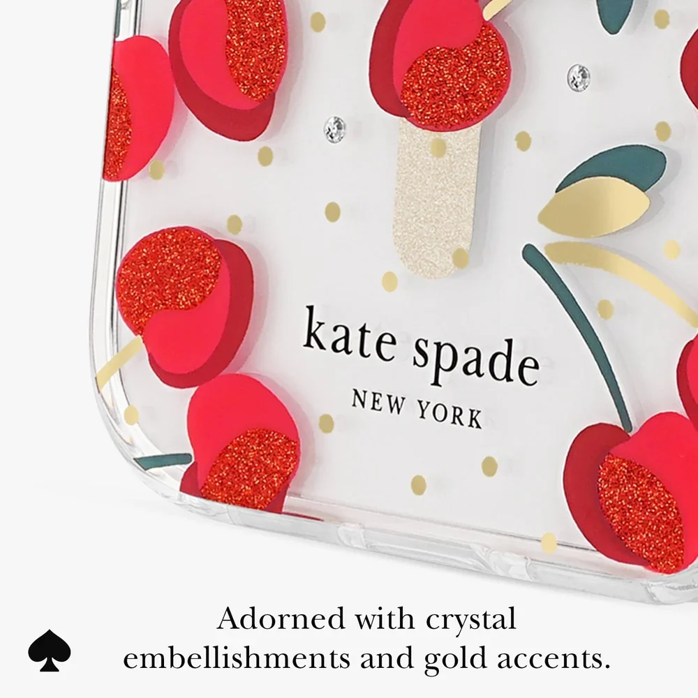 Kate Spade Cherry Dot MagSafe Case for iPhone 17 Pro Max - Clear/Red & Gold - Image 7