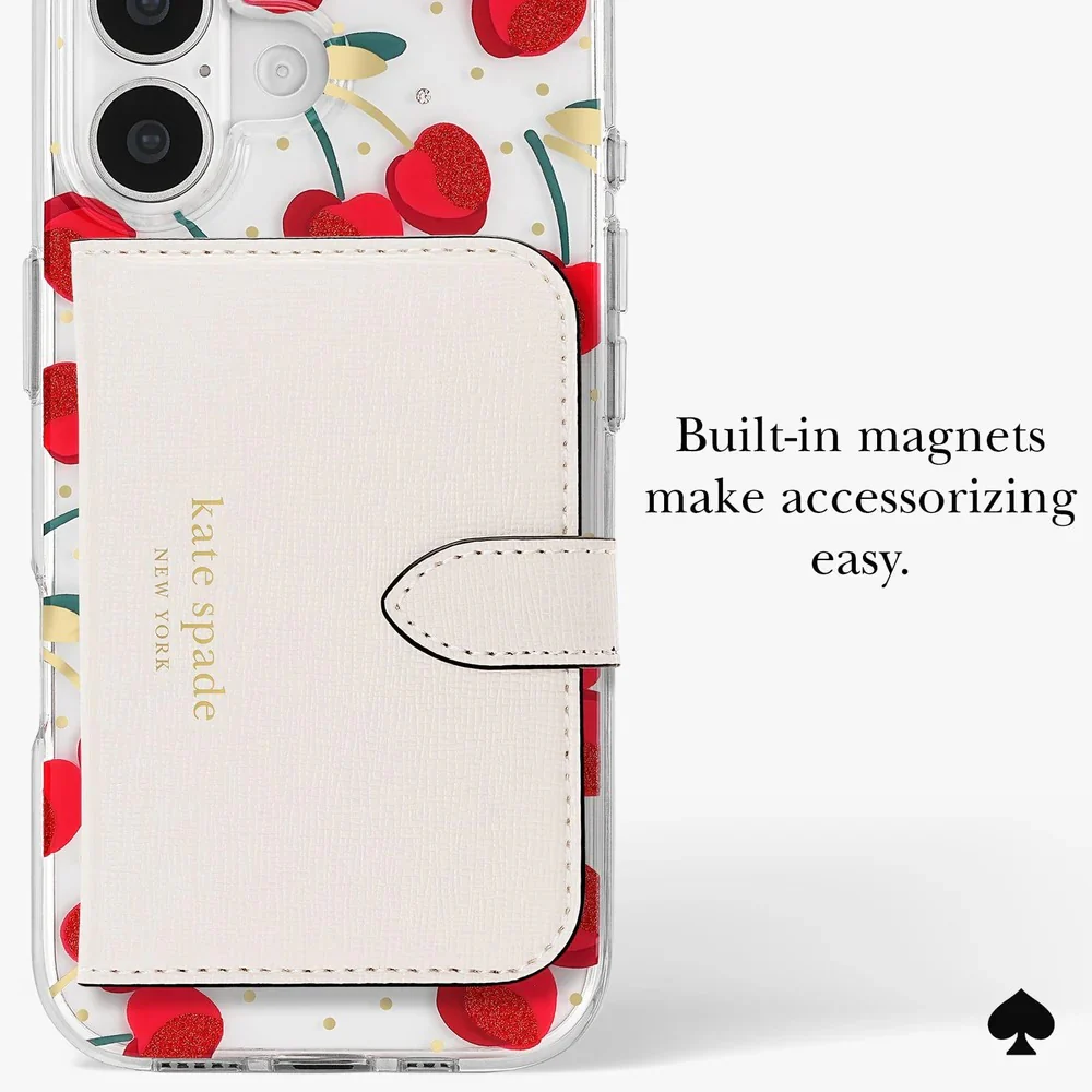 Kate Spade Cherry Dot MagSafe Case for iPhone 17 Standard 6.3 - Clear/Red & Gold - Image 5