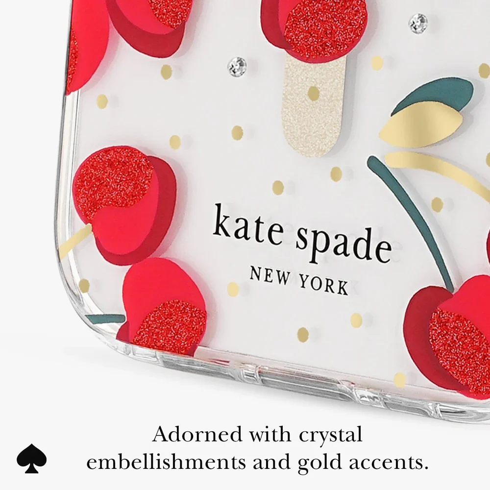Kate Spade Cherry Dot MagSafe Case for iPhone 17 Standard 6.3 - Clear/Red & Gold - Image 6
