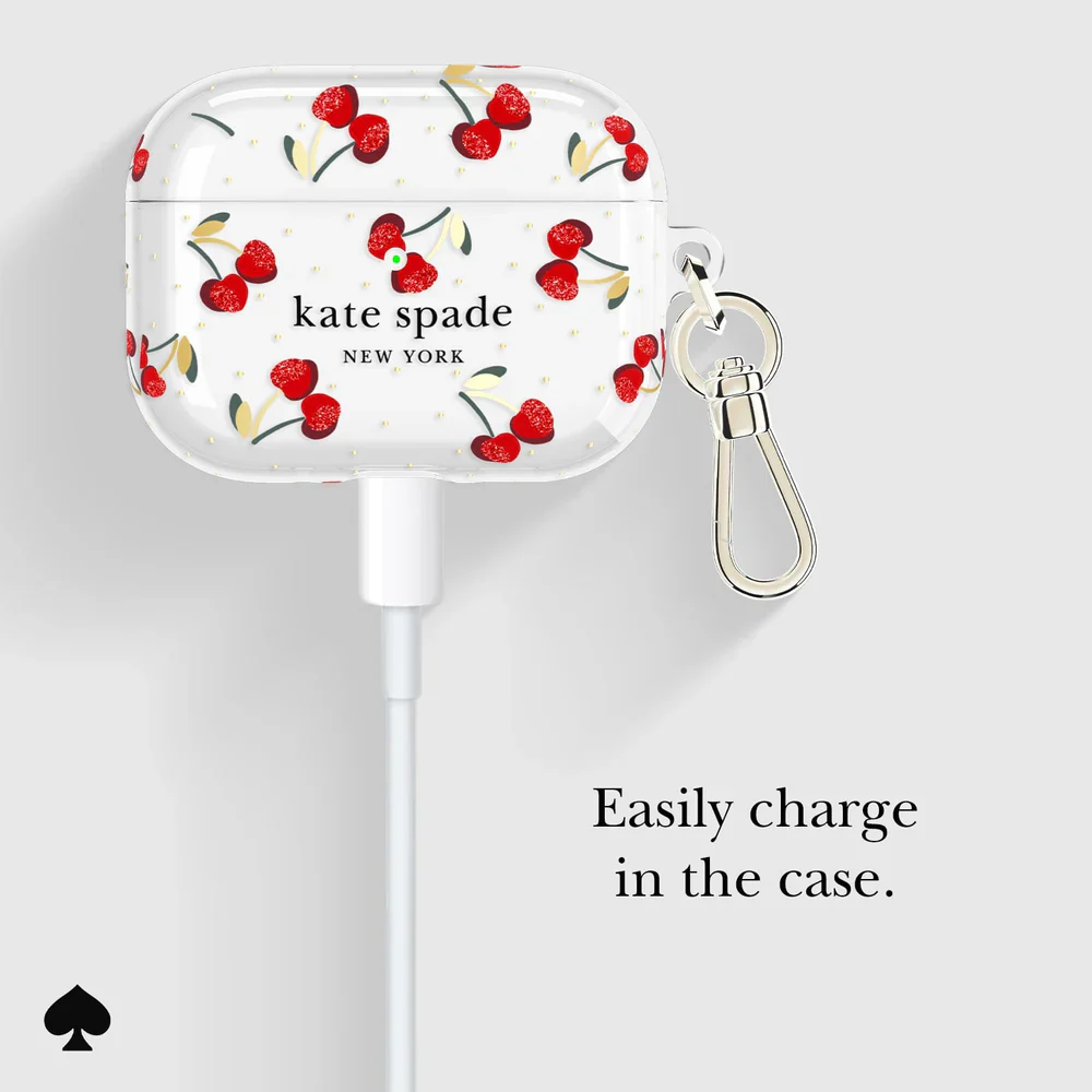 Kate Spade Cherry Dot with Gold Clip for AirPods Pro 3 - Image 5
