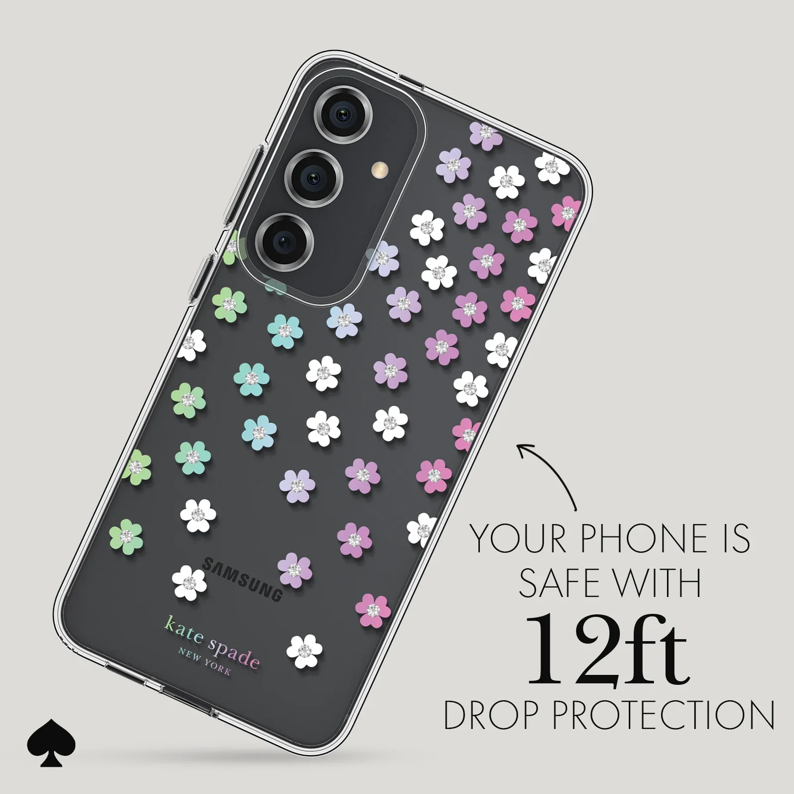 Kate Spade Clear Case Samsung S24 Plus 6.7 inch - Scattered Flowers - Image 3