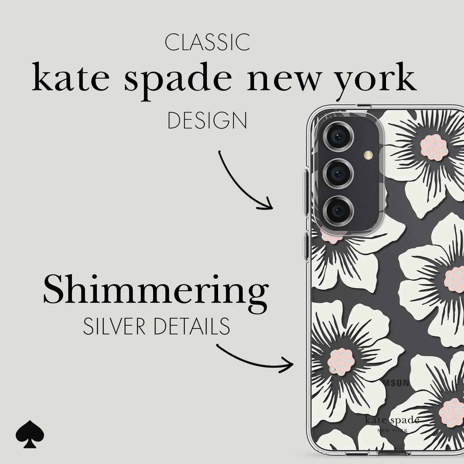 Kate Spade Clear Case Samsung S24 Standard 6.2 inch - Hollyhock - Image 2