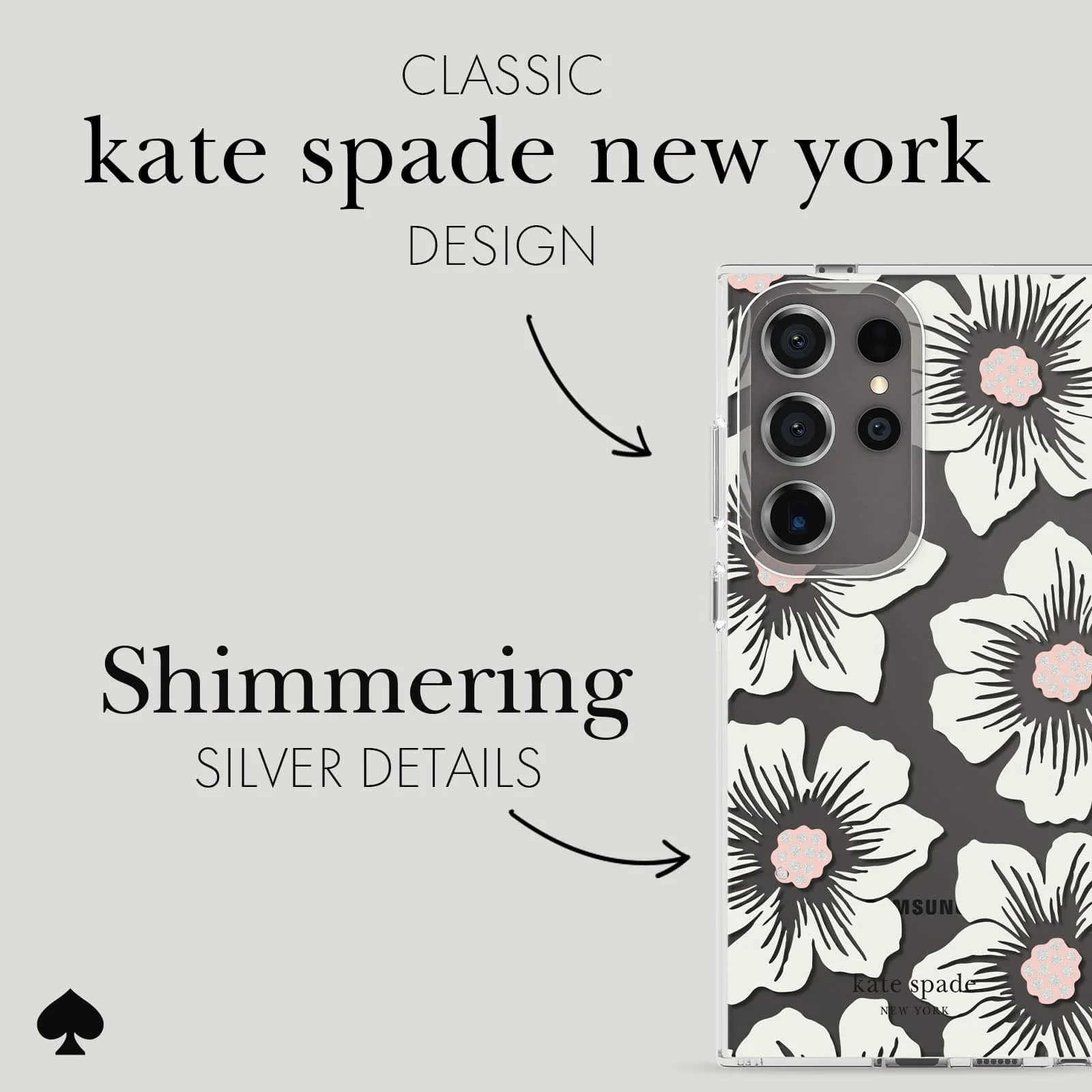 Kate Spade Clear Case Samsung S24 Ultra 6.8 inch - Hollyhock - Image 2