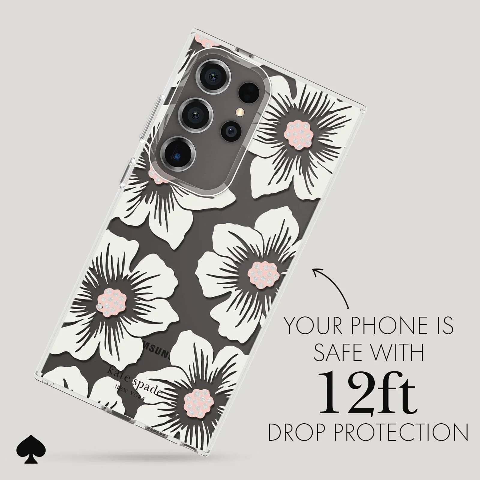 Kate Spade Clear Case Samsung S24 Ultra 6.8 inch - Hollyhock - Image 4