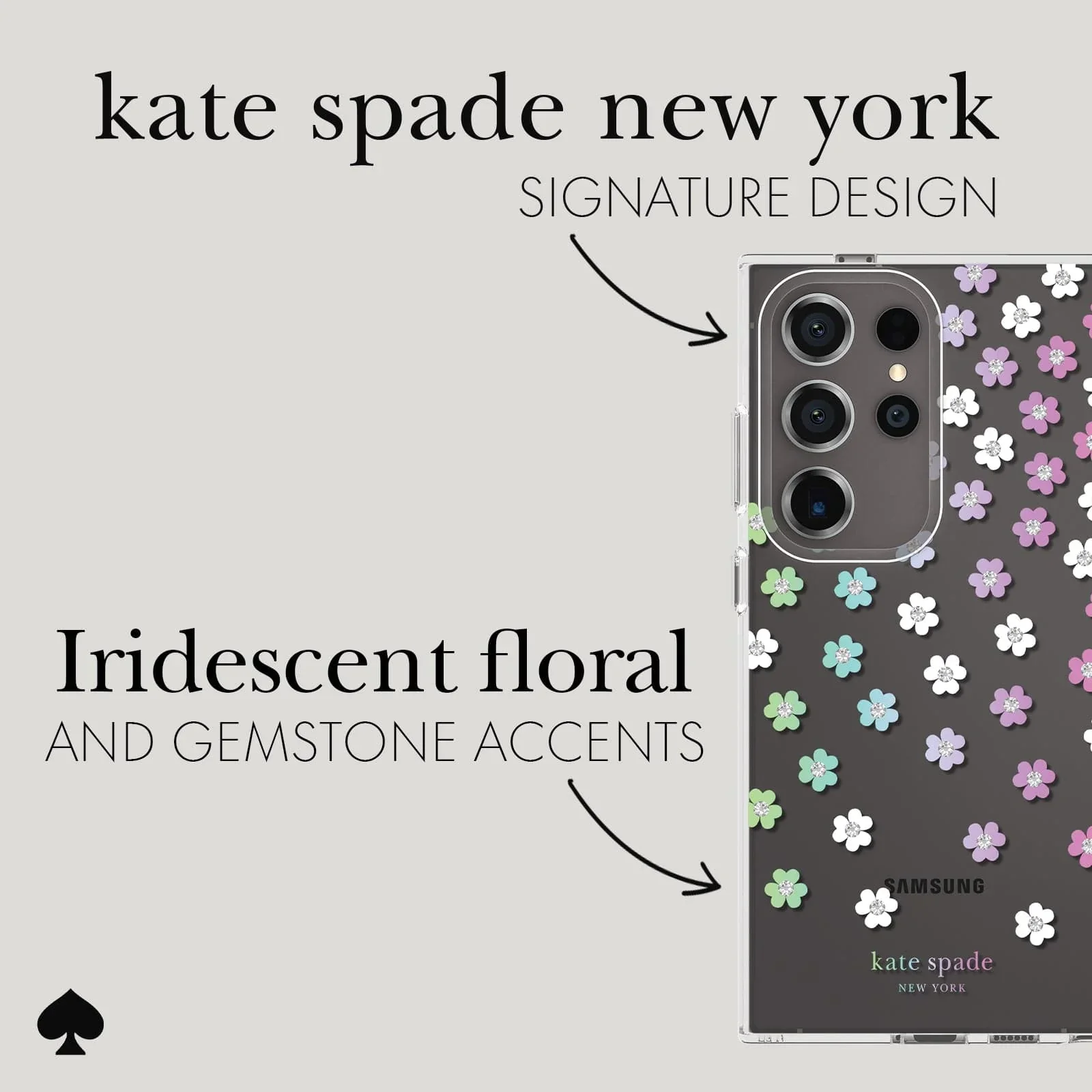 Kate Spade Clear Case Samsung S24 Ultra 6.8 inch - Scattered Flowers - Image 2