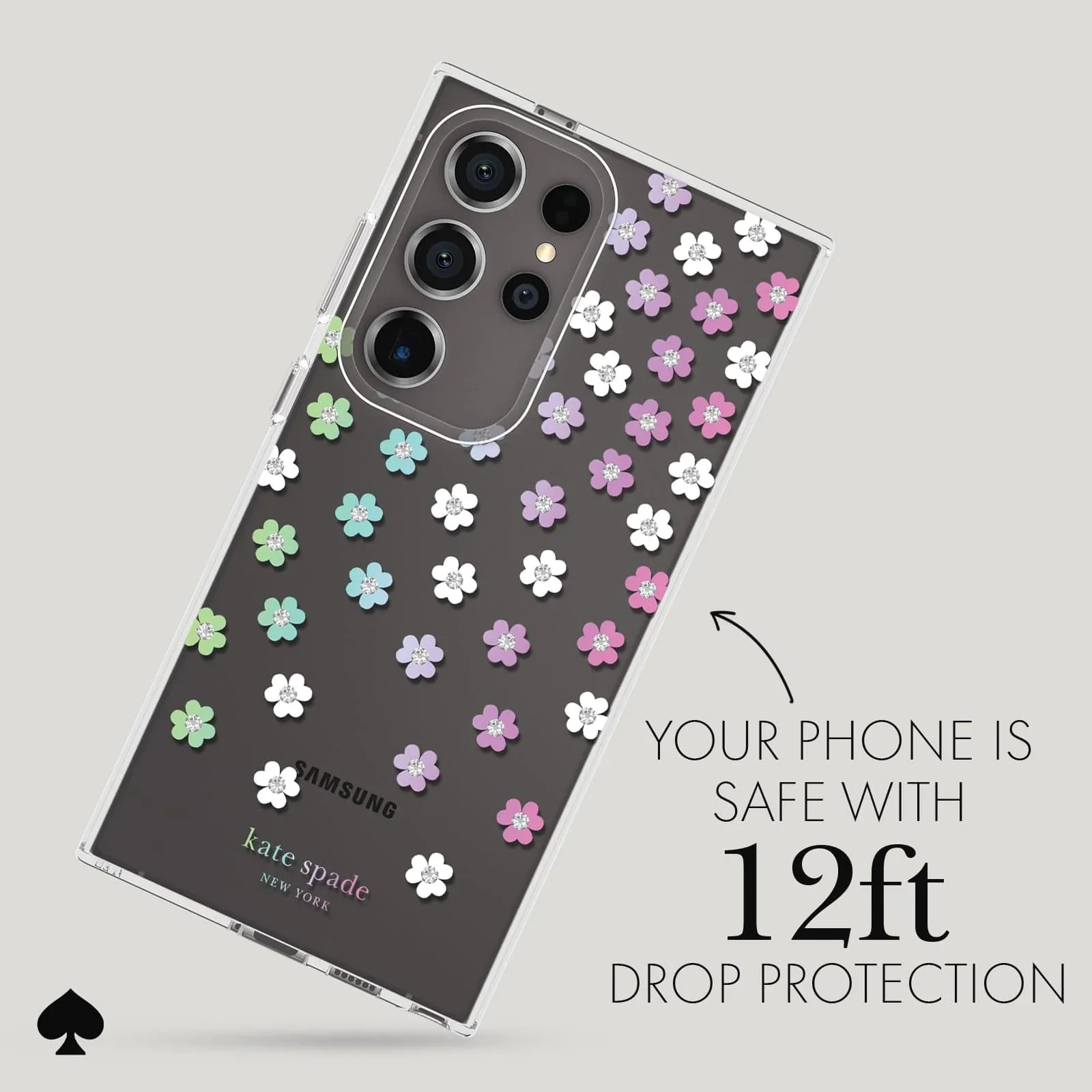 Kate Spade Clear Case Samsung S24 Ultra 6.8 inch - Scattered Flowers - Image 4