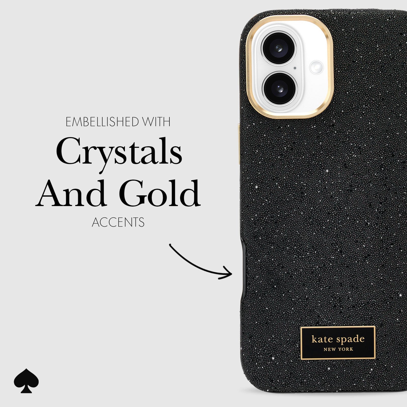 Kate Spade Crystal Pave MagSafe Case for iPhone 16 Plus Black - Image 3