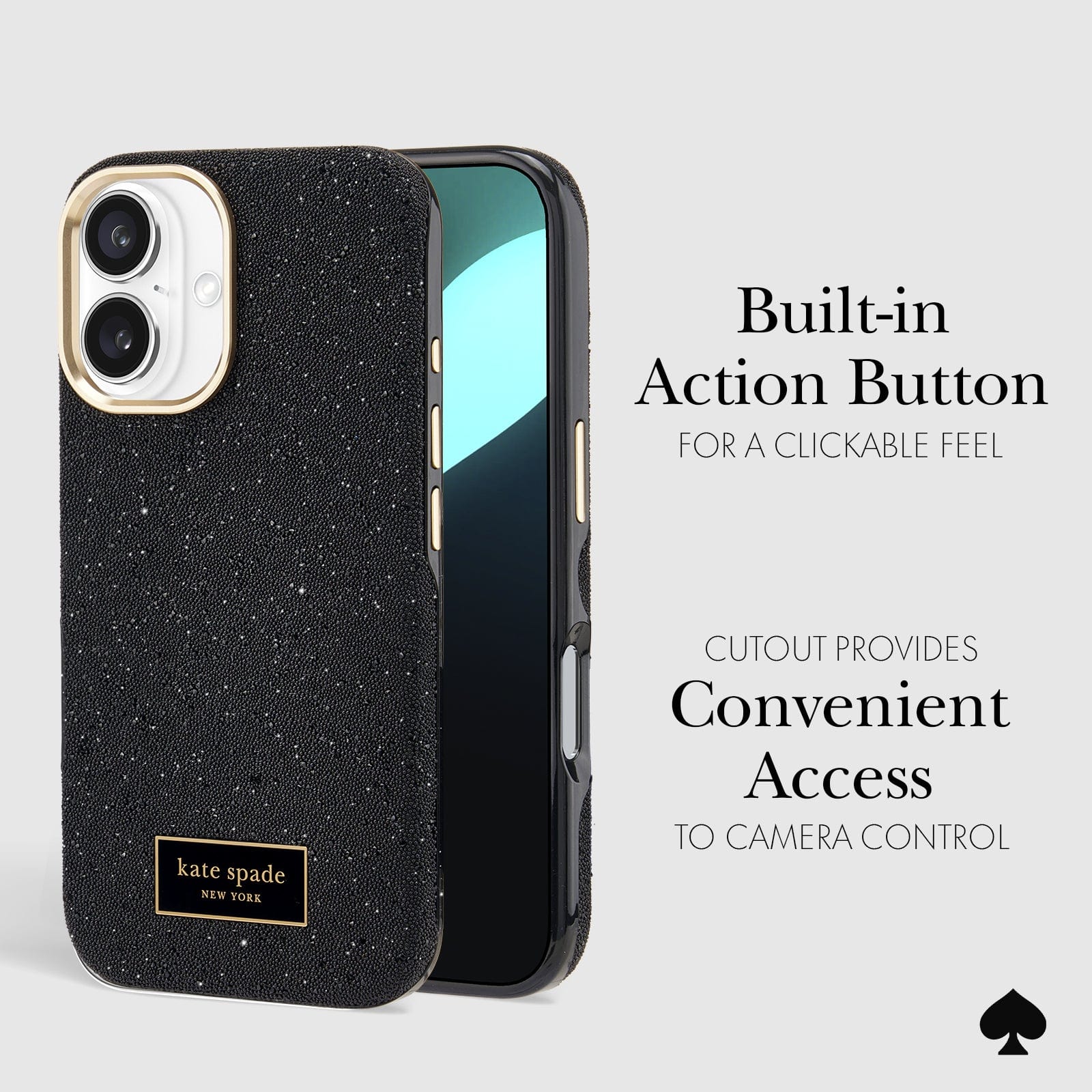 Kate Spade Crystal Pave MagSafe Case for iPhone 16 Plus Black - Image 6