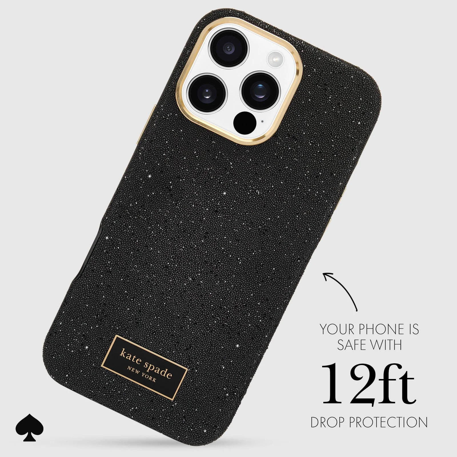 Kate Spade Crystal Pave MagSafe Case for iPhone 16 Pro Black - Image 3