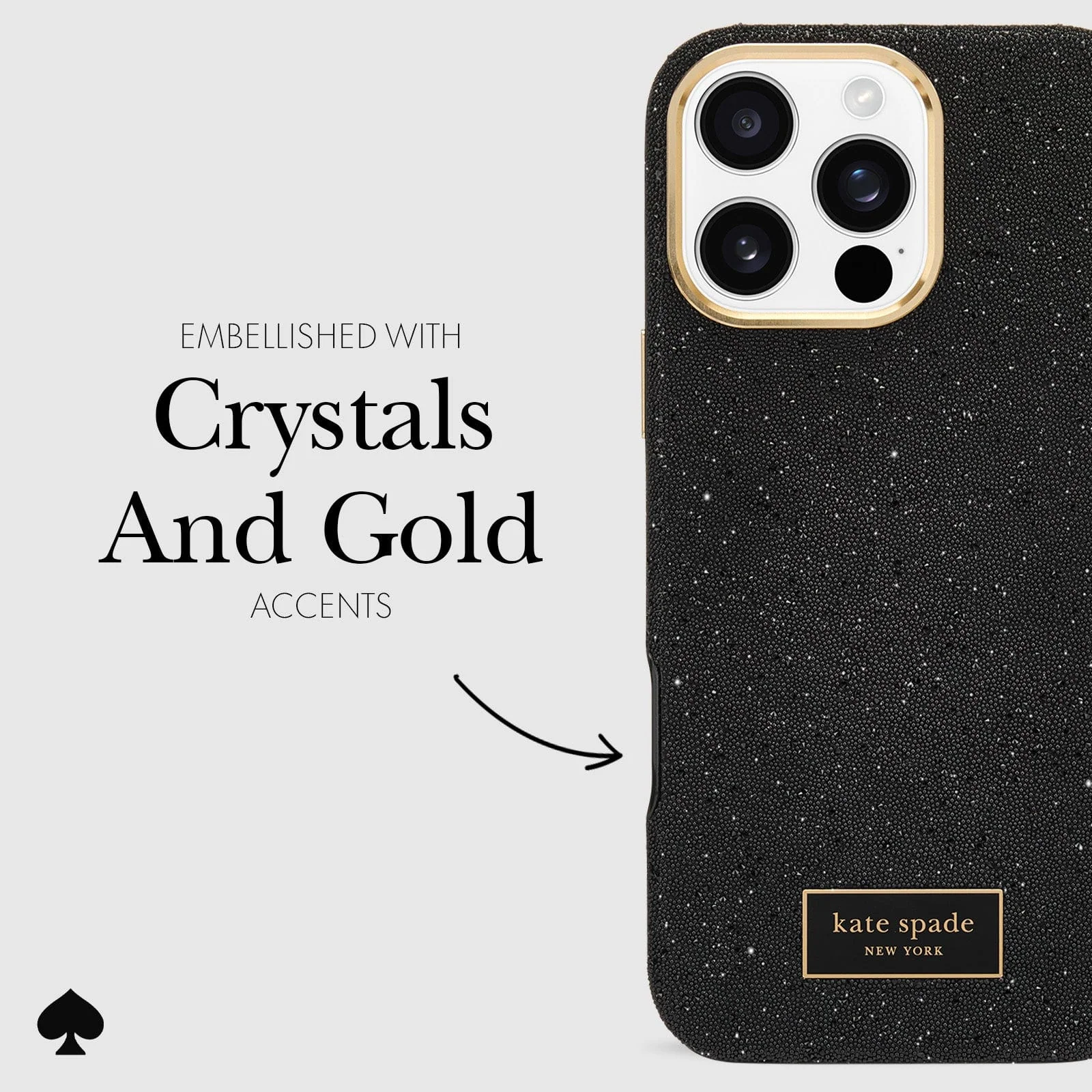 Kate Spade Crystal Pave MagSafe Case for iPhone 16 Pro Black - Image 4
