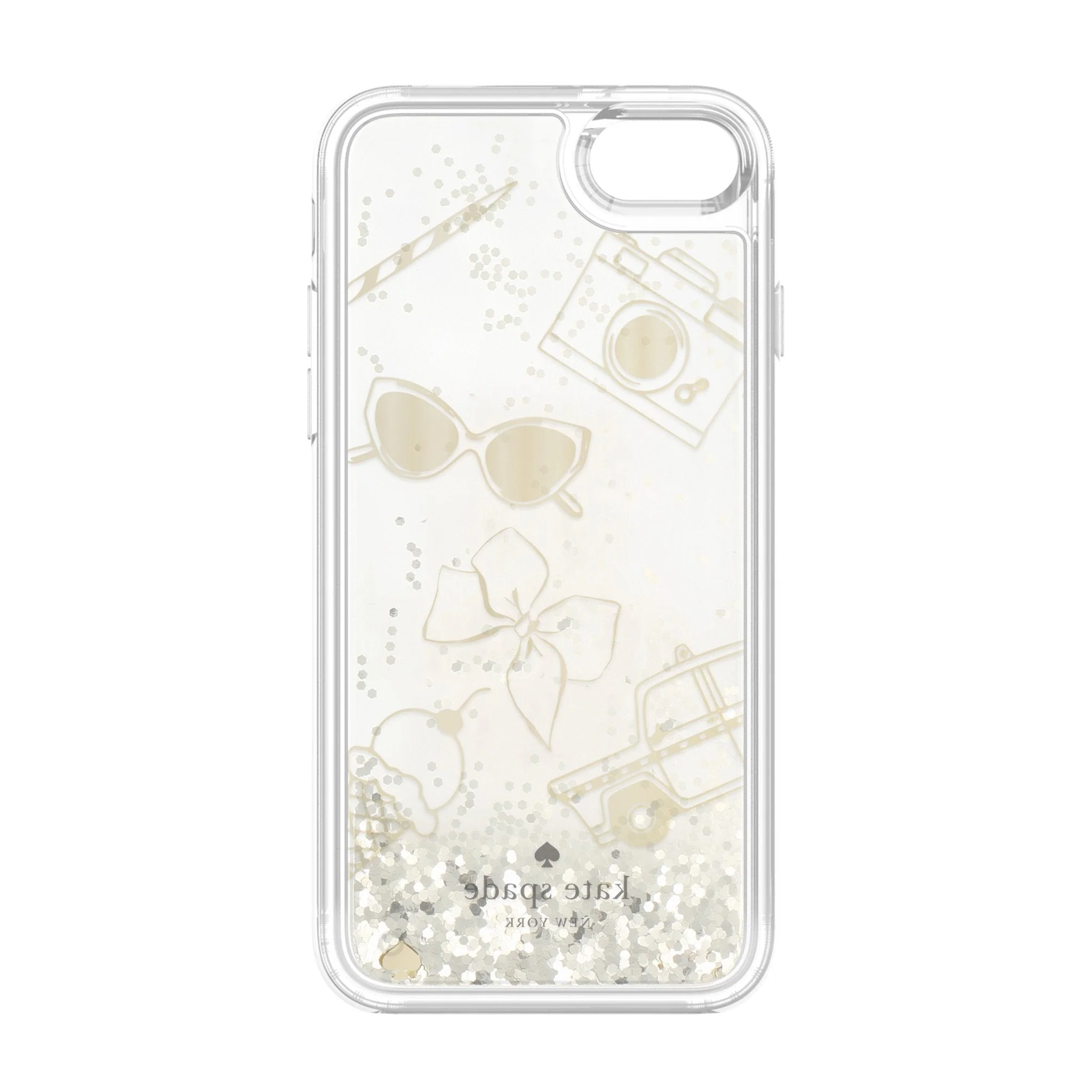 Kate Spade "Favourite Thing" Liquid Glitter Fashion Case For iPhone 8/7/SE2/SE3 - BONUS Screen Protector - Image 3