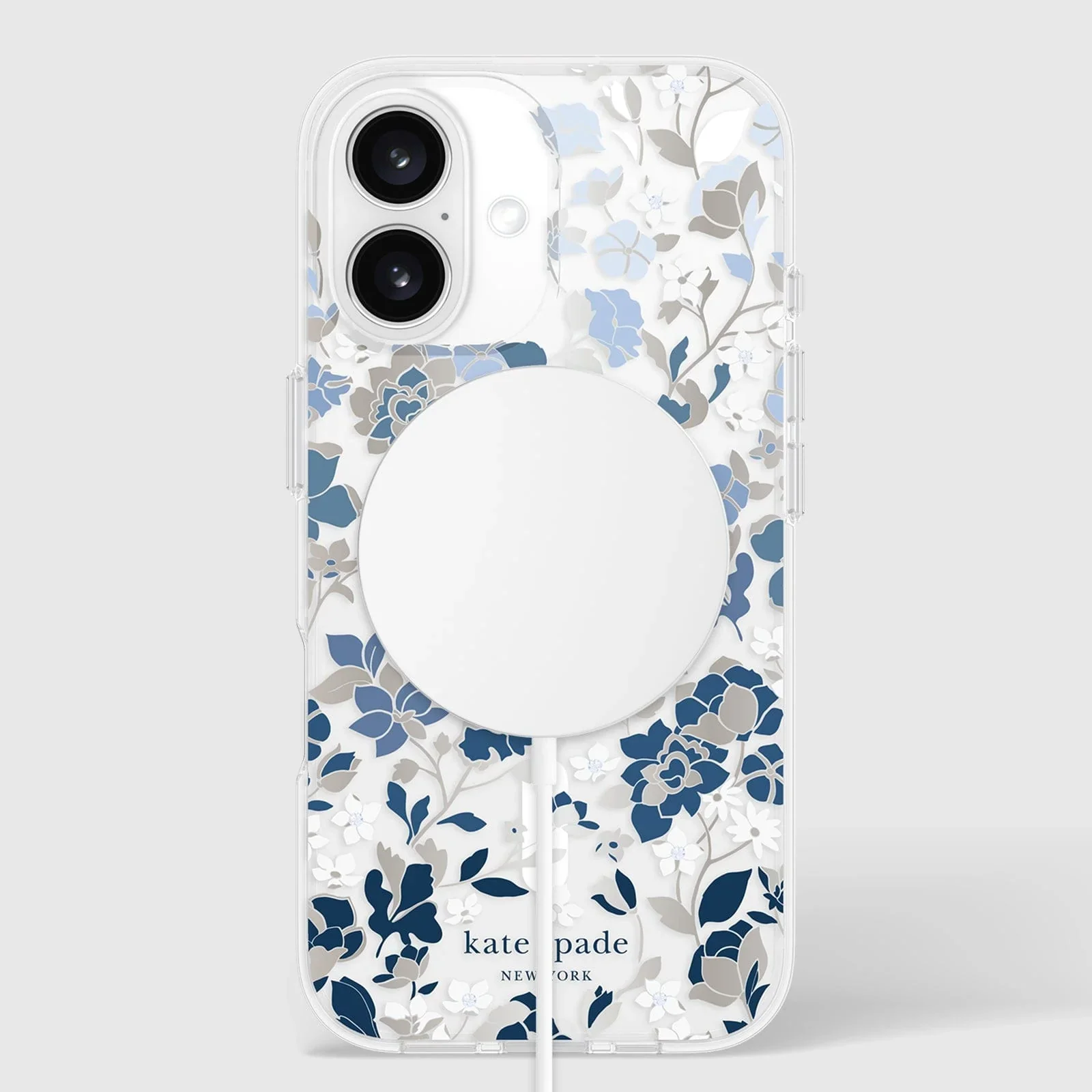 Kate Spade Flowerbed Blue MagSafe Case for iPhone 16 Standard Clear / Blue - Image 2