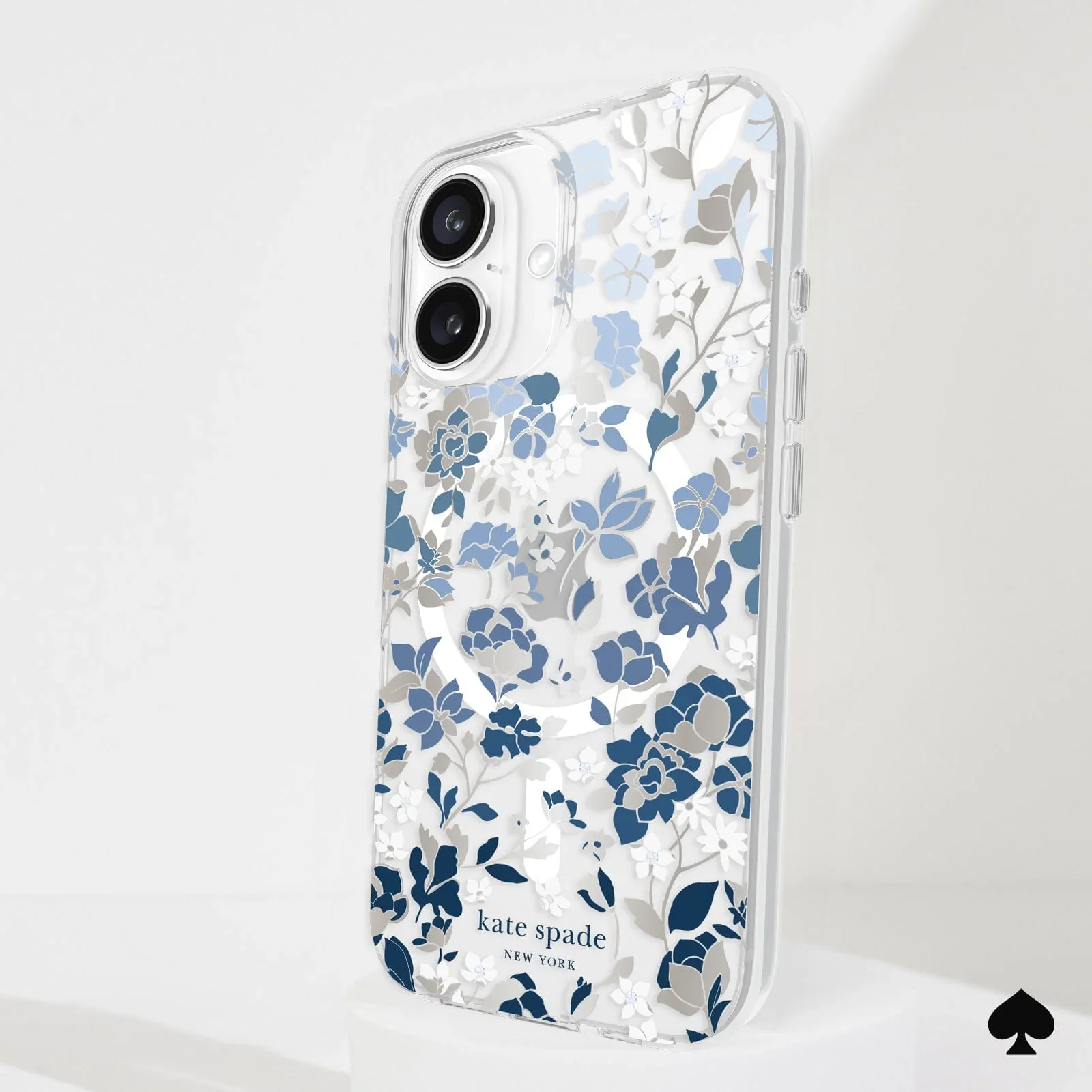Kate Spade Flowerbed Blue MagSafe Case for iPhone 16 Standard Clear / Blue - Image 7