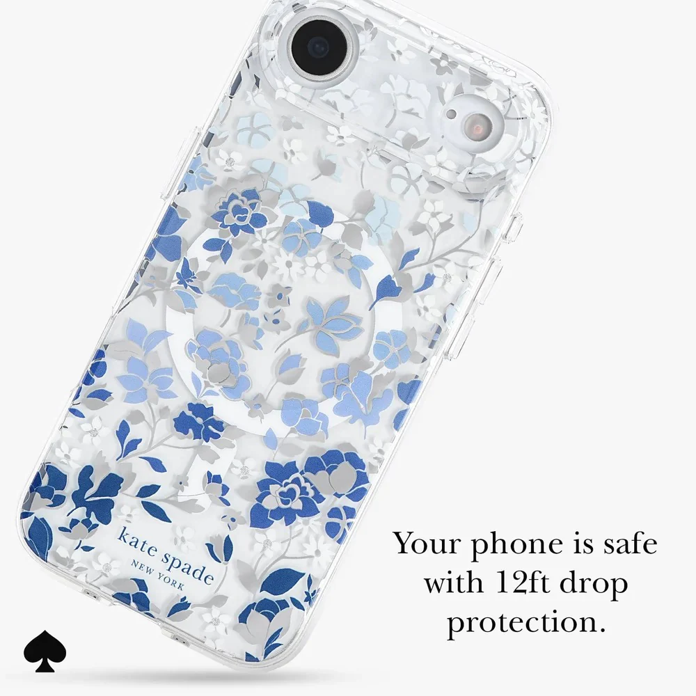 Kate Spade Flowerbed Blue MagSafe Case for iPhone 17 Air 6.5 - Clear/Blue - Image 6